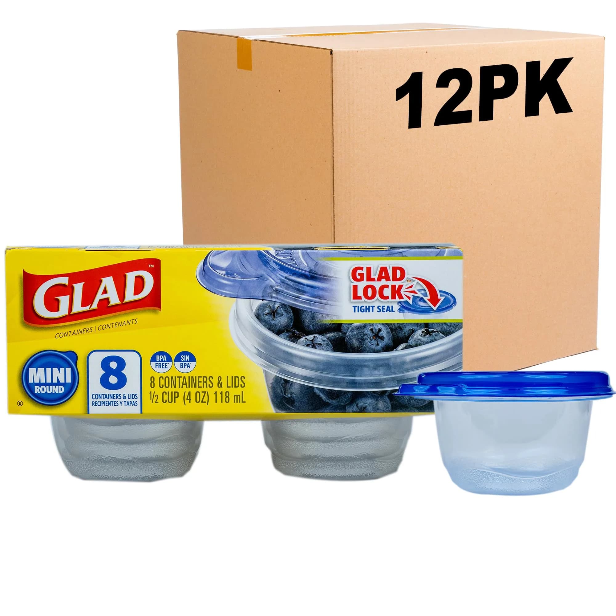 Glad GladWare To-Go Medium Rectangle Snack Containers, 24 Oz (710 ml) with Dressing Cup, 6-Pack | Airtight & Leak-Resistant for Salads & Snacks