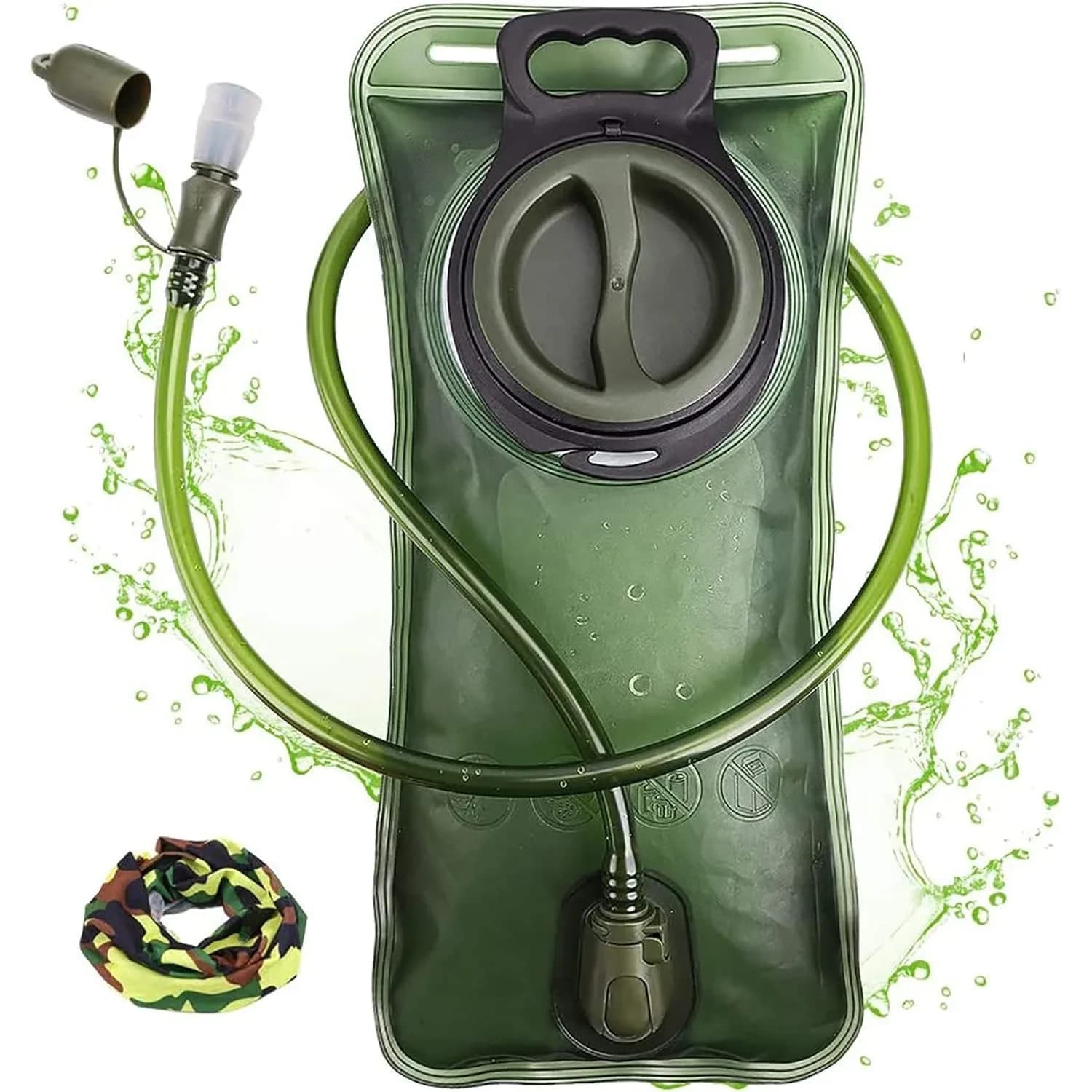 CHERAINTI 2.5L Hydration Bladder | Leak-Proof Water Reservoir for Backpacks, Green - main product image