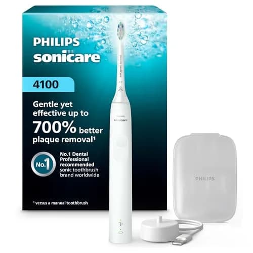 Philips Sonicare 4100 Rechargeable Electric Toothbrush White | Advanced Plaque Removal with Pressure Sensor - main product image