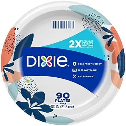 Dixie 25.4cm (10 Inch) Paper Plates Value Pack (86 Count, 3-Pack) | 2X Stronger Disposable Plates - main product image