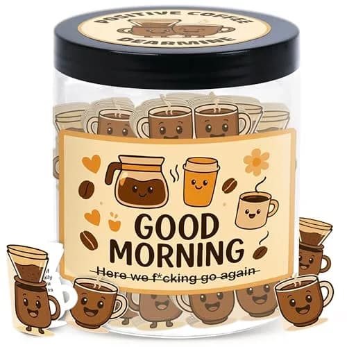 DEARMINE Positive Coffee Jar with 60 Affirmation Cards, 8.5 Ounces | Daily Positivity Boost - main product image