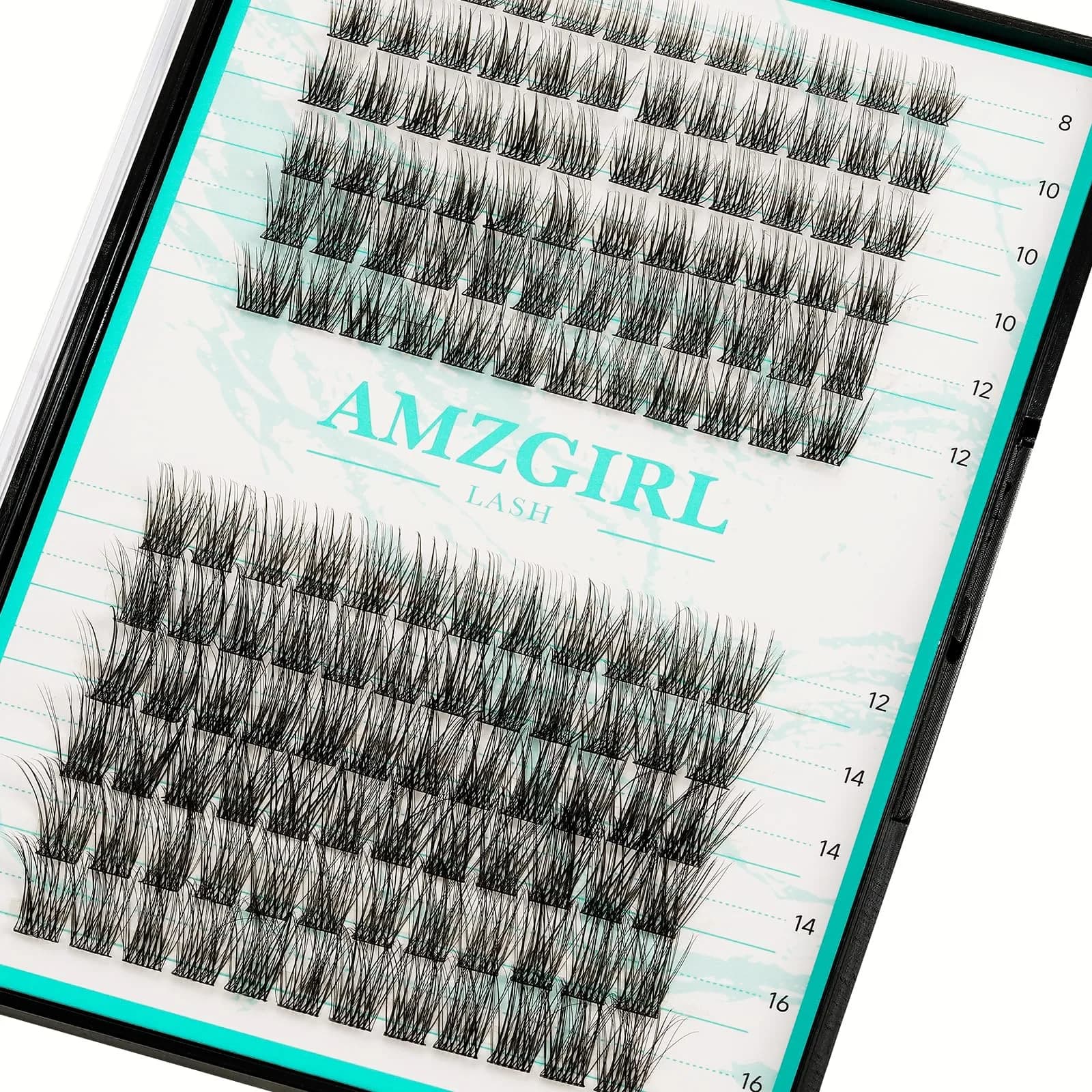 AMZGIRL Lash Clusters 144PCS 8-16MM | Natural Wispy Look, DIY Friendly - main product image