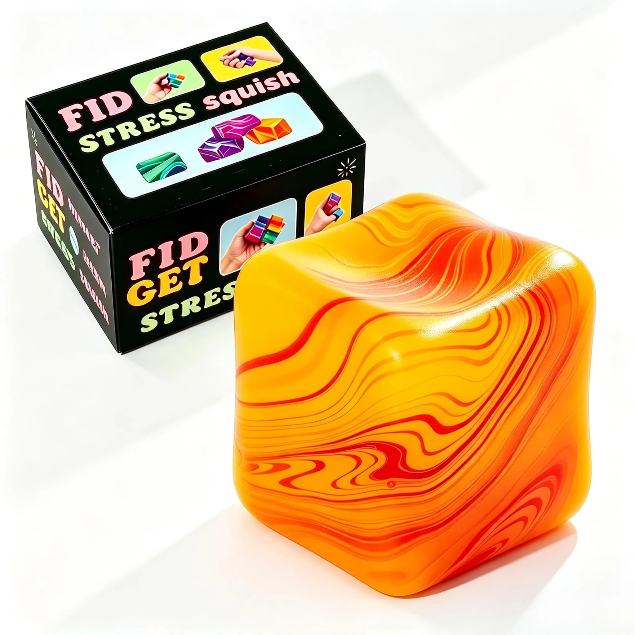 Drephere Orange 1 Pack Fidget Toy | Ice Cube Stress Ball for Kids & Adults - main product image