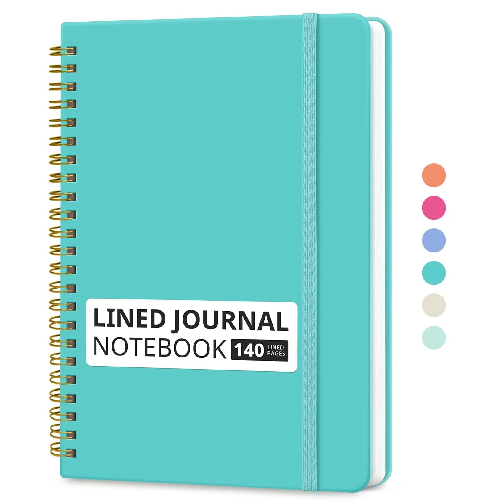 Taja Lined Spiral Journal Notebook for Women & Men, 140 Pages, College Ruled Hardcover Notebook for Work & Note Taking, Journals for Writing, A5 (5.7" x 7.9") – Aquamarine - main product image