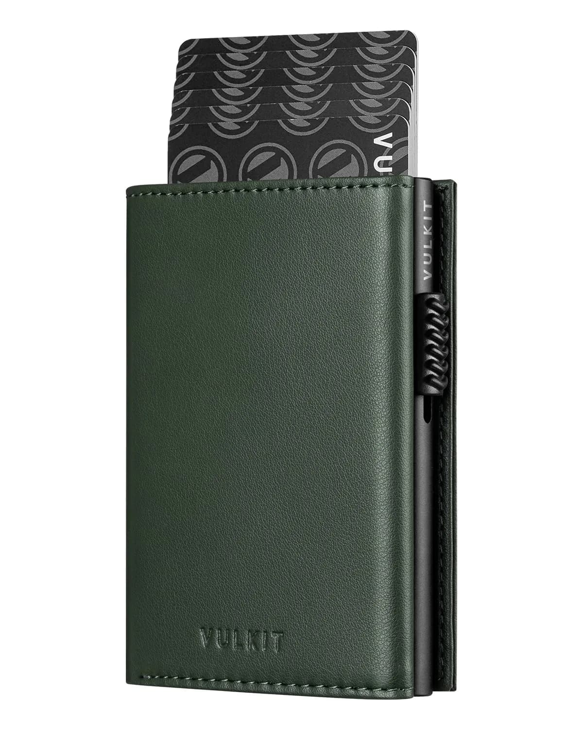 VULKIT Card Holder Wallet with Coin Pocket & ID Window | RFID Blocking Leather Wallet for Cash & Credit Cards