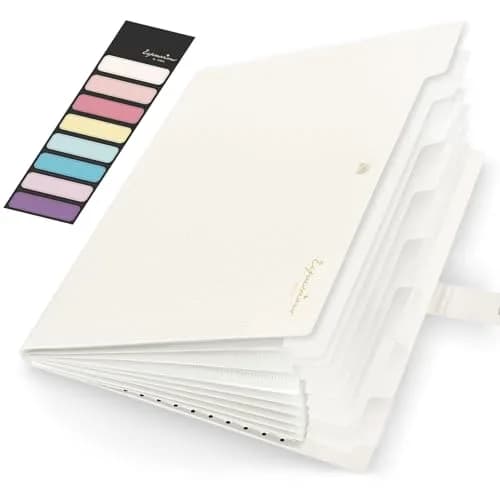 Sooez Accordion File Organizer Off White Letter Size | Durable Paper Bill Receipt Organizer for Home School Office - main product image
