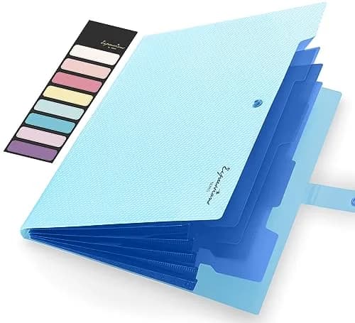 Sooez Accordion File Organizer Sky Blue Letter Size | Durable Paper Bill Receipt Organizer - main product image