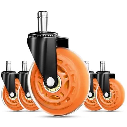 RidRed Orange Gaming Chair Wheels Heavy Duty Office Chair Casters (5-Pack, 294.83kg (650 lb) Capacity) - main product image