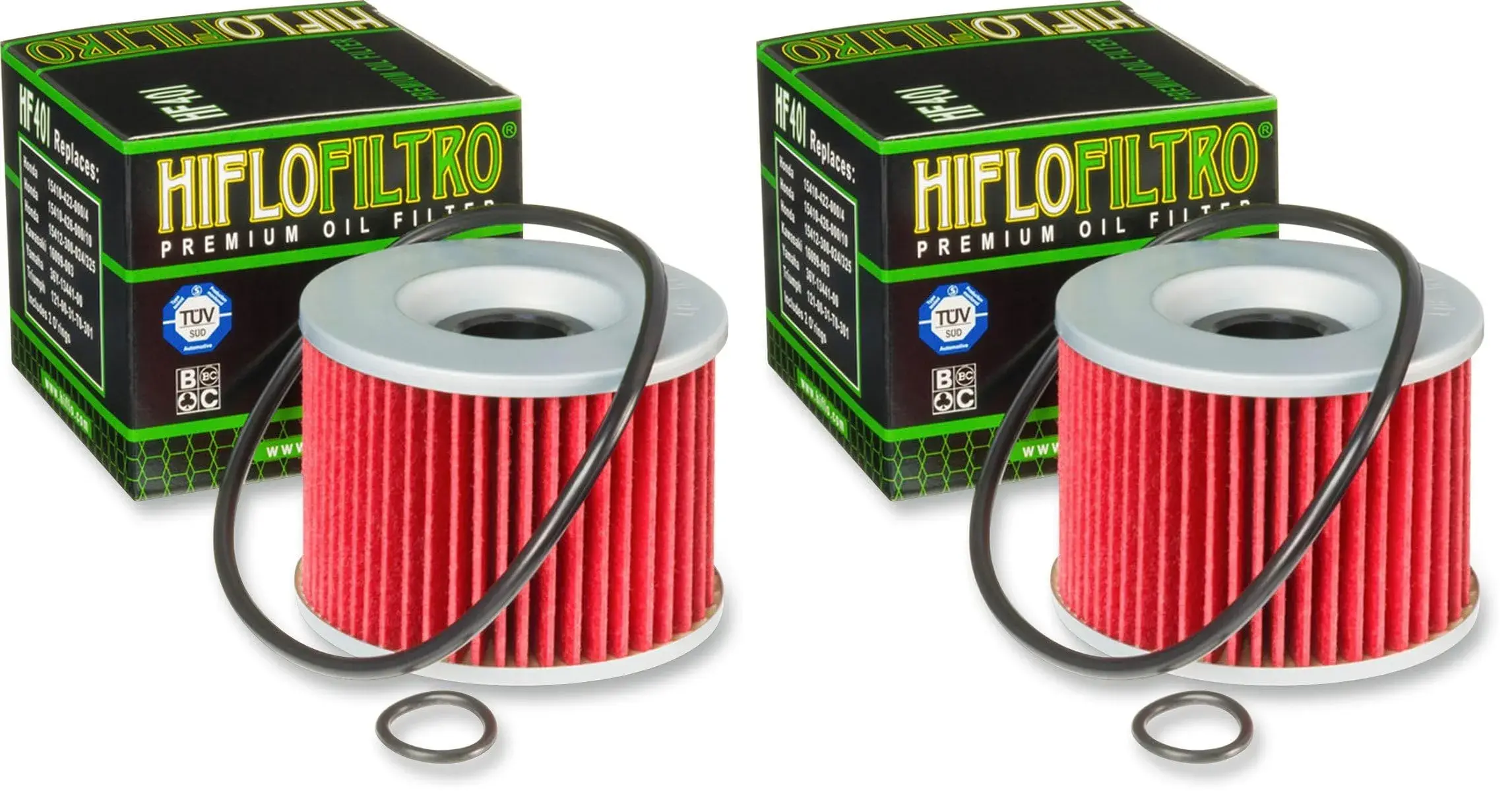 Hiflofiltro HF401 Premium Oil Filter 26g (0.057 lb) Pack of 2 | 28% Longer Service Life - main product image