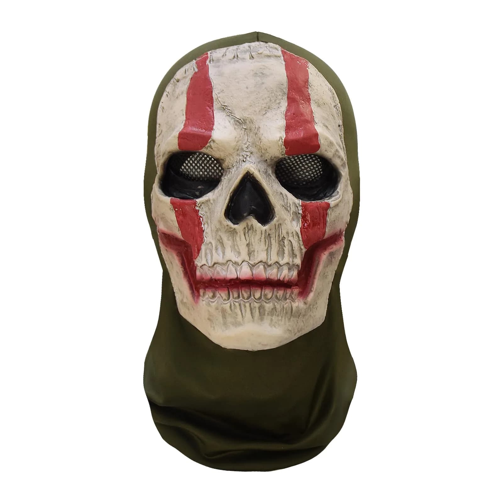 Masfrida Ghost Skull Mask Full Face Unisex for War Game Outdoor Sport Halloween Cosplay (Red, One Size) - main product image