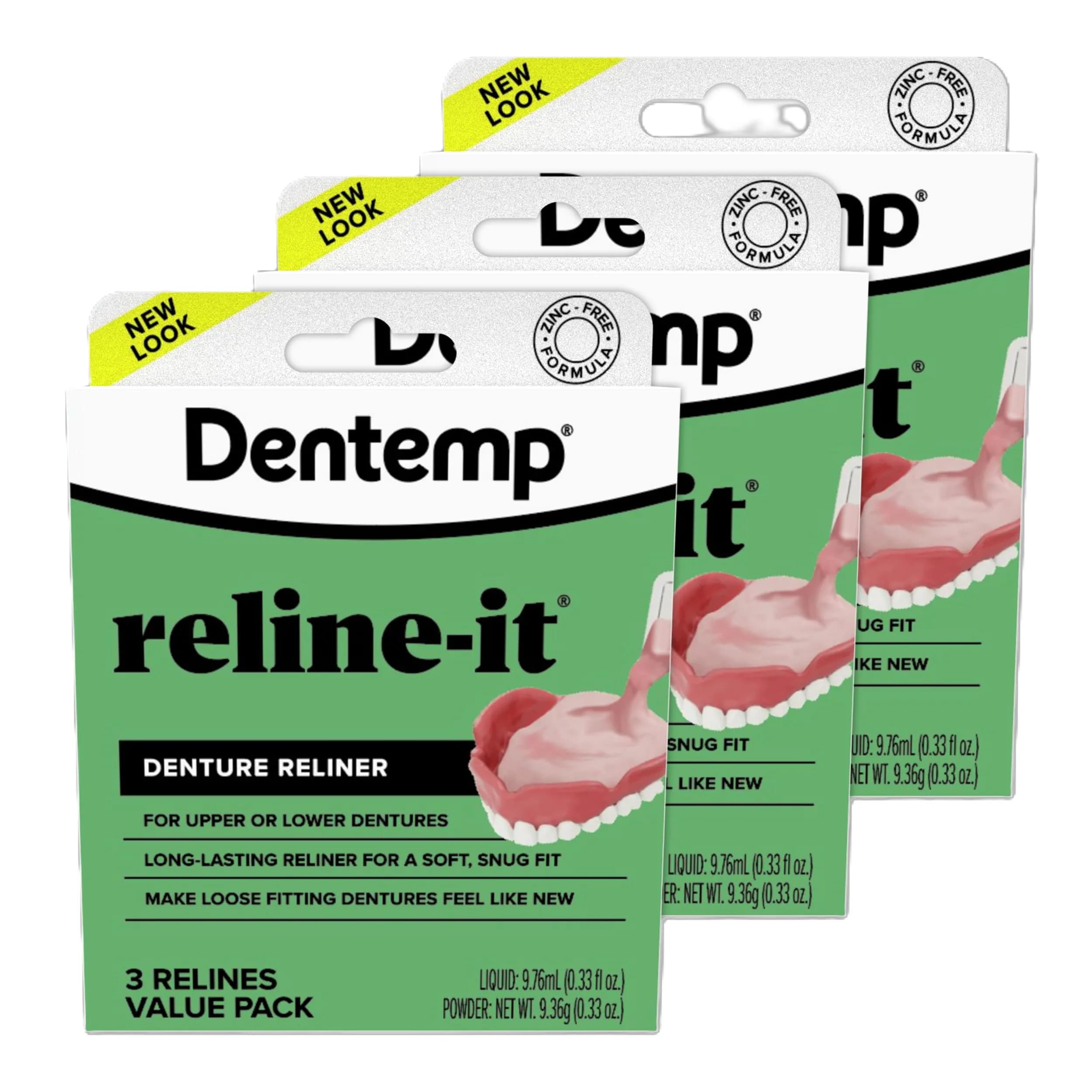 Dentemp Reline-It Denture Reliner Kit Value Pack 9 Relines | Professional Dental Soft Reline Material - main product image