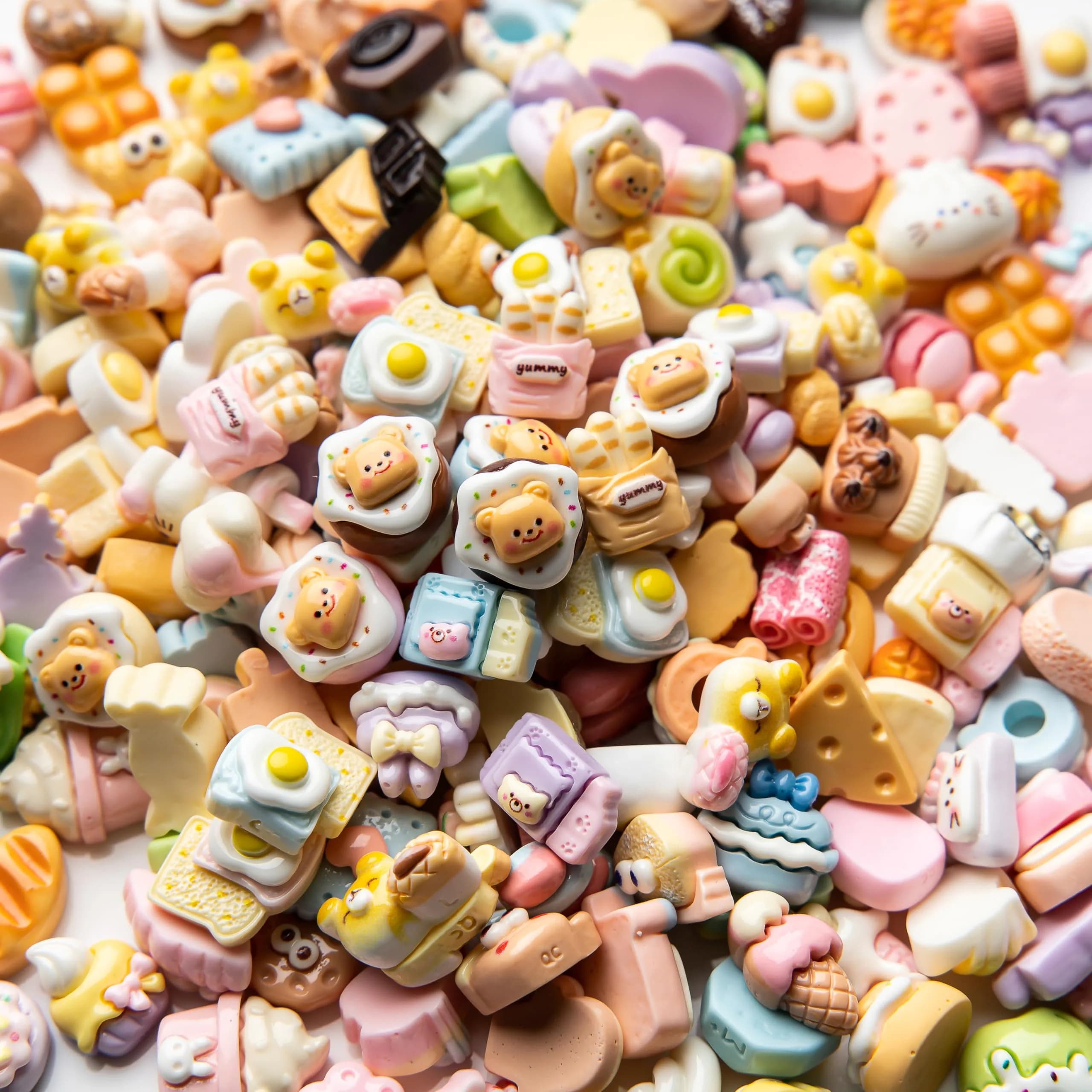 LEEXINLUU Food Charms Set | 30 Unique Mini Resin Charms for Crafts - main product image