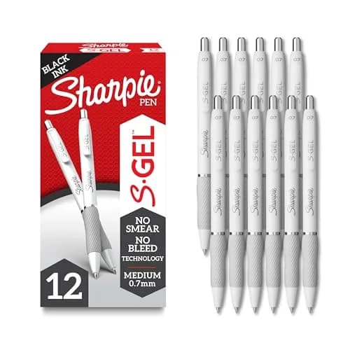 SHARPIE S-Gel Gel Pens, Pearl White Body, Black Ink, Medium Point (0.7mm), Pack of 144 | Smooth Ink Flow Writing Instrument - main product image