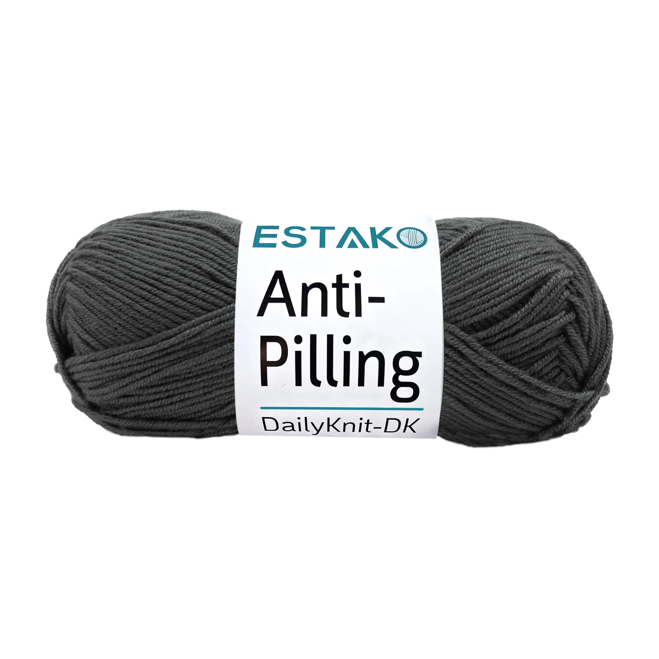 Estako DailyKnit-DK Anti-Pilling Acrylic Yarn 100g | Baby DK Weight, Dark Grey, Soft & Durable - main product image