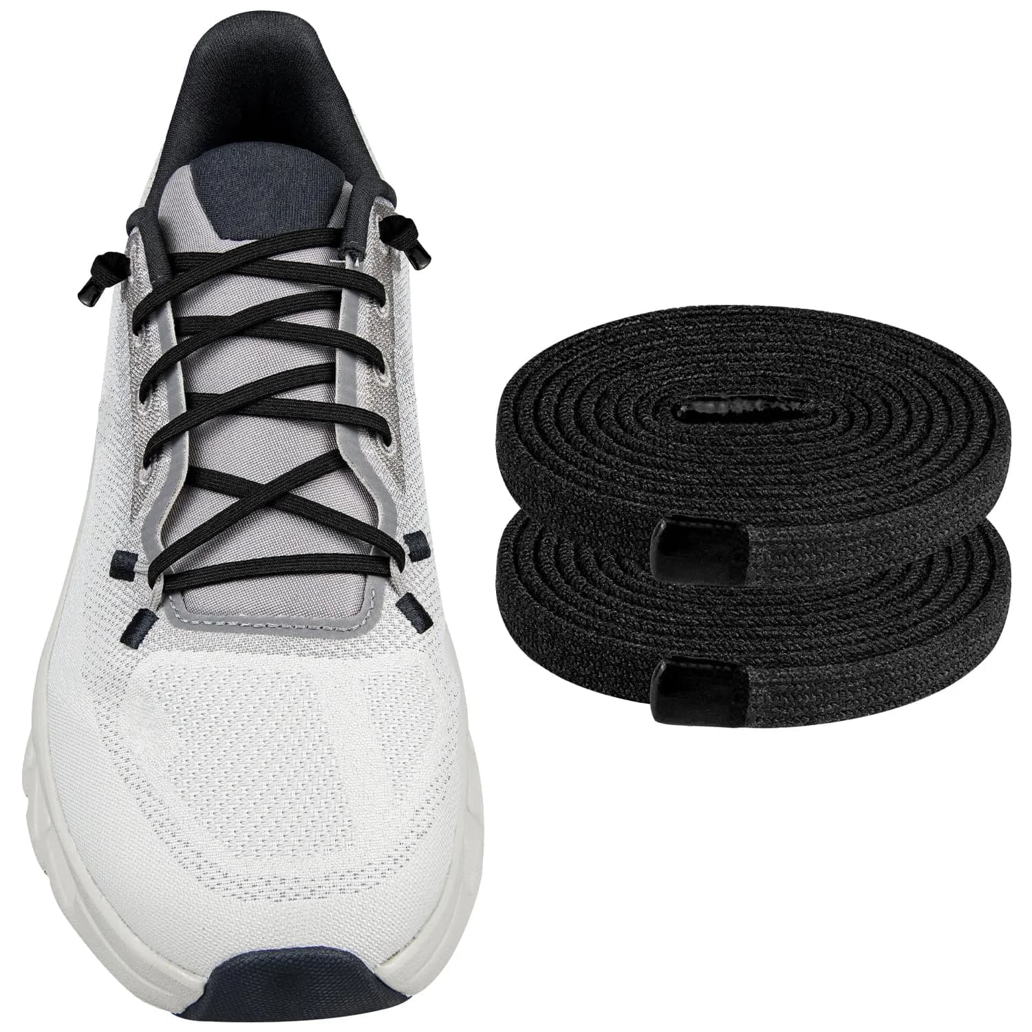 Endoto Shoelaces for On Cloudtilt 26Inch Black | Elastic, Adjustable, Silicone-Sealed