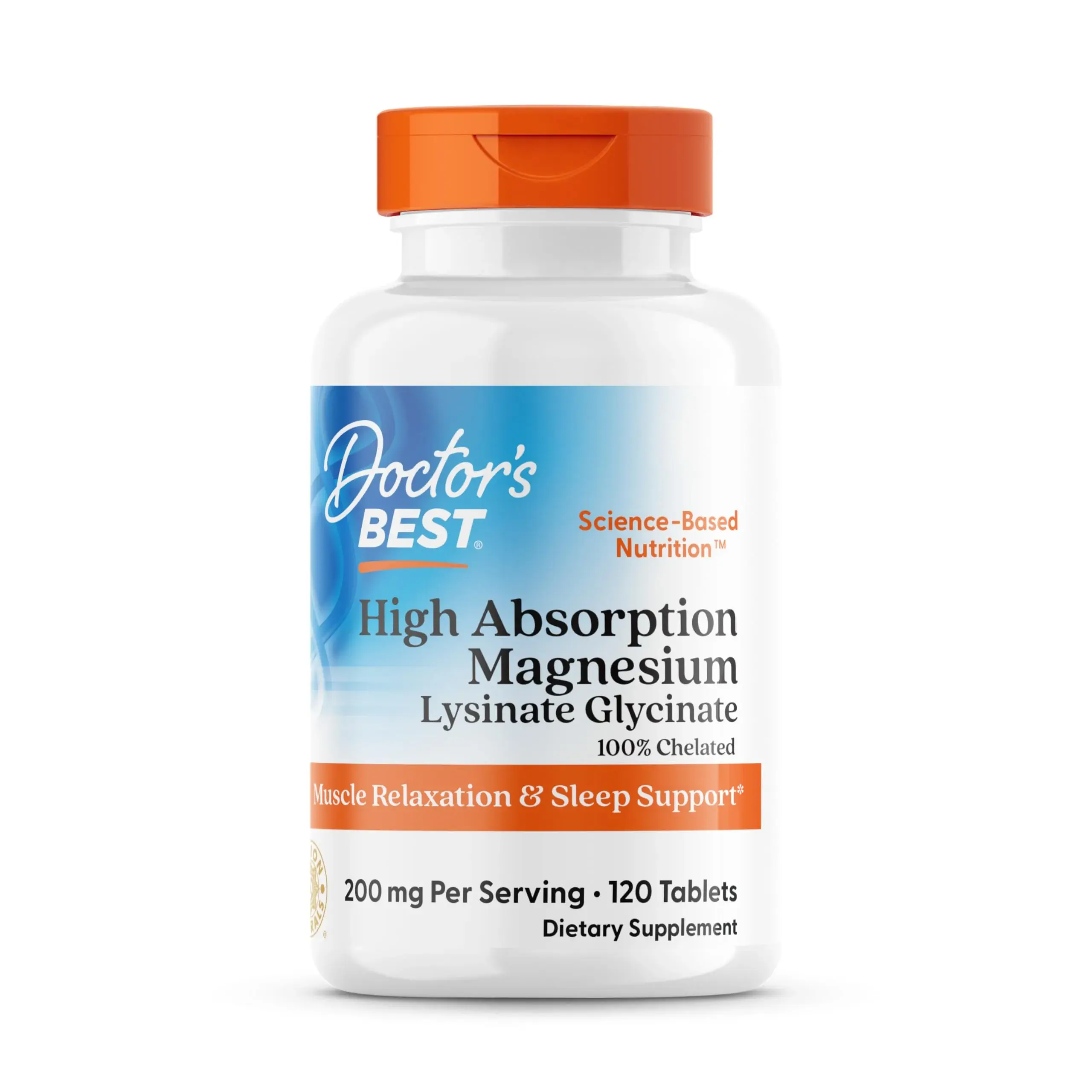 Doctor's Best High Absorption Magnesium Lysinate Glycinate Vegan Tablets | Muscle Relaxation & Sleep Support - main product image