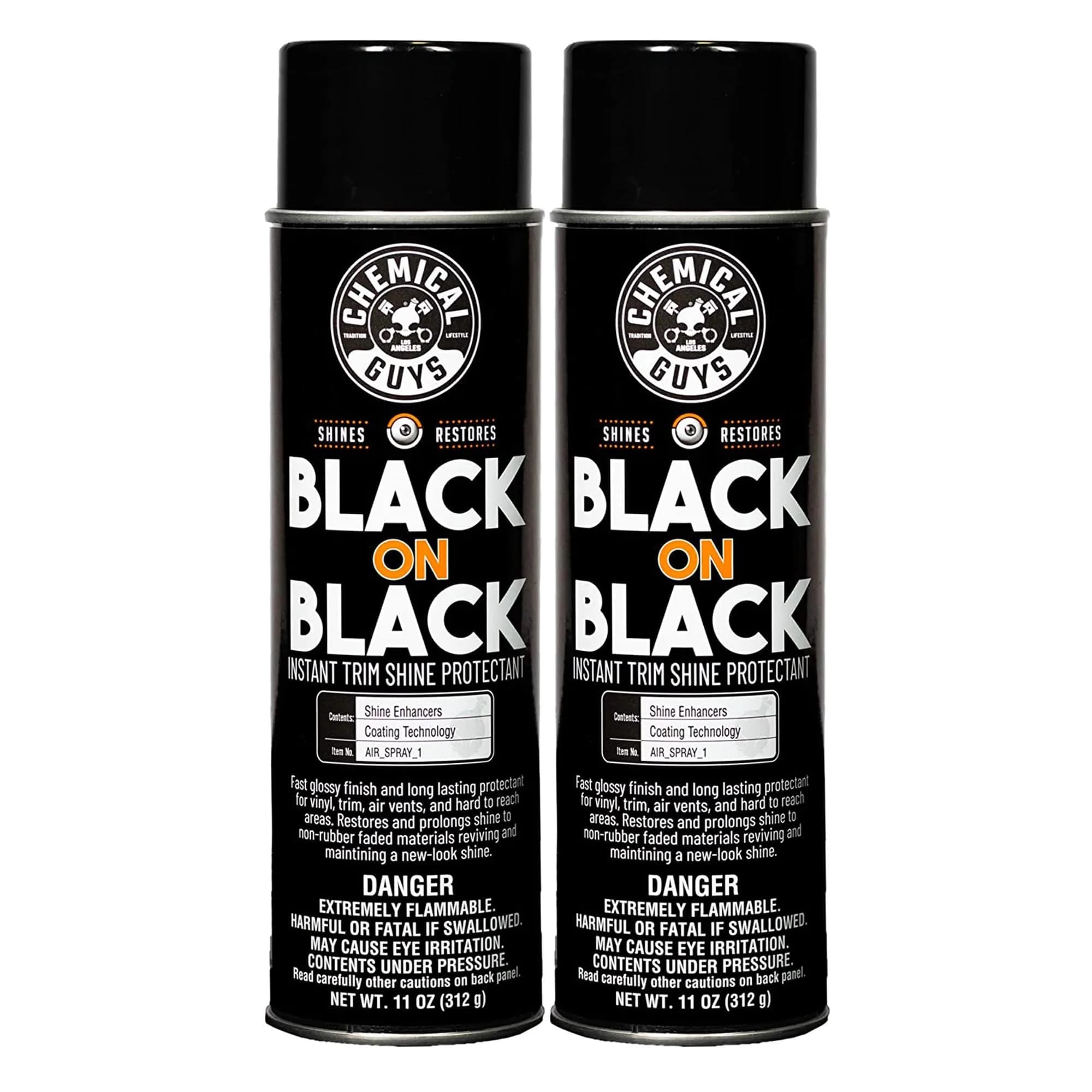 Chemical Guys Black on Black Trim Shine Dressing 11 oz | Deep Gloss, Fast Application, 2 Pack - main product image