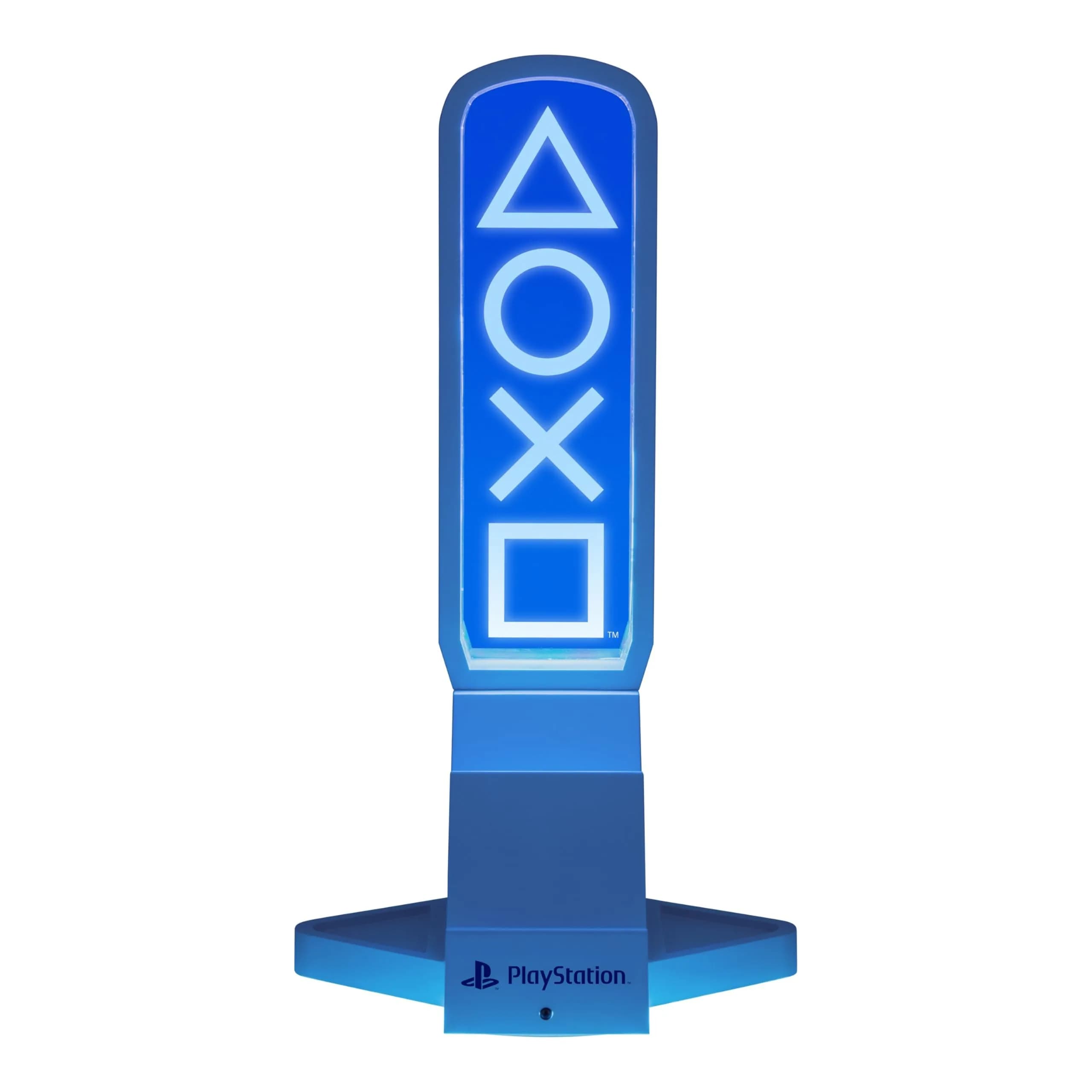 Paladone PlayStation 3-in-1 Headphone Stand and Tech Charging Station | RGB Colour Changing Light Panel, USB-C Ports, Officially Licensed for Gamers