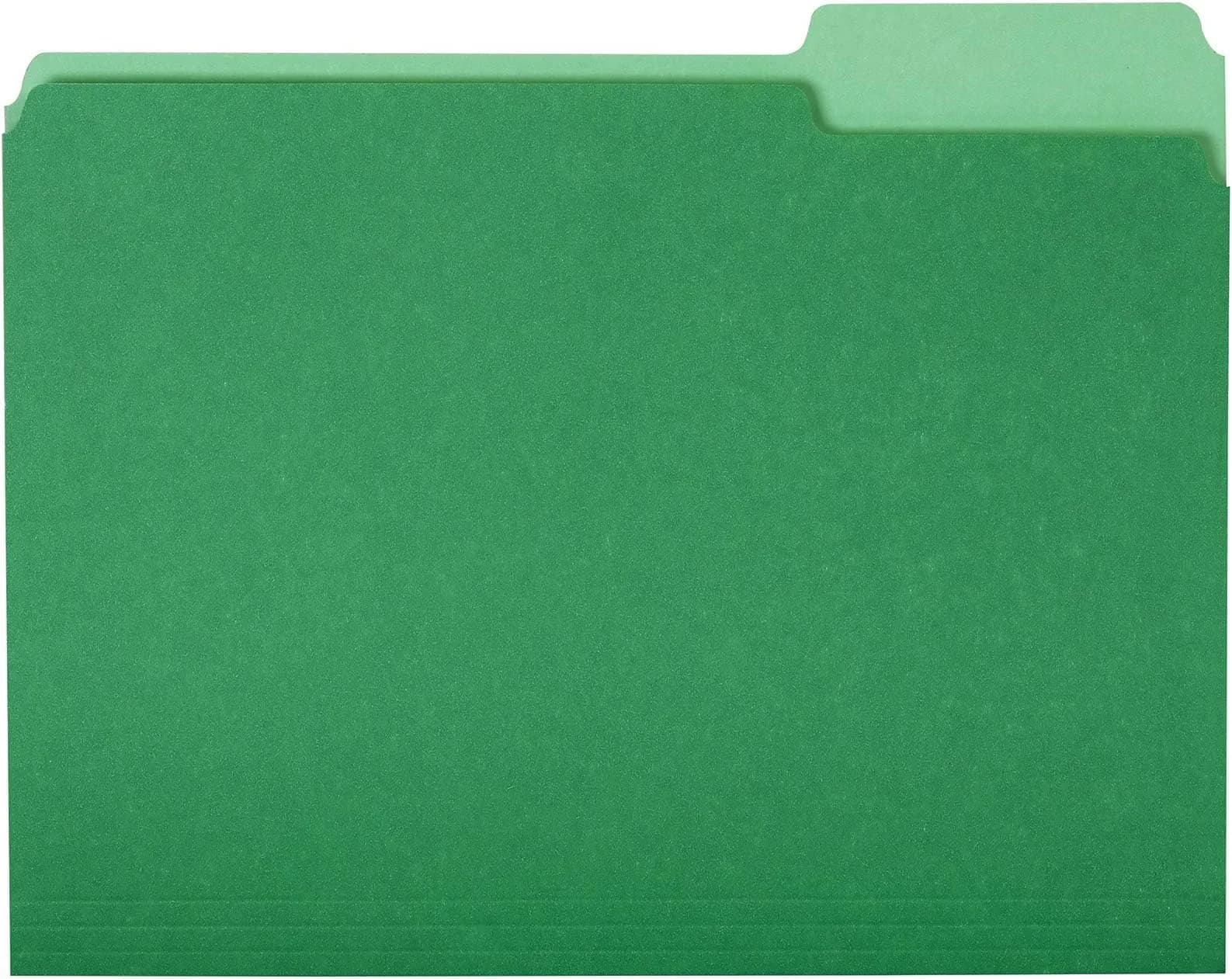 Amazon Basics File Folders for Organization, Letter Size, 1/3 Cut Tab, Bright Green, Pack of 360 | Durable 11 pt. Covers - main product image