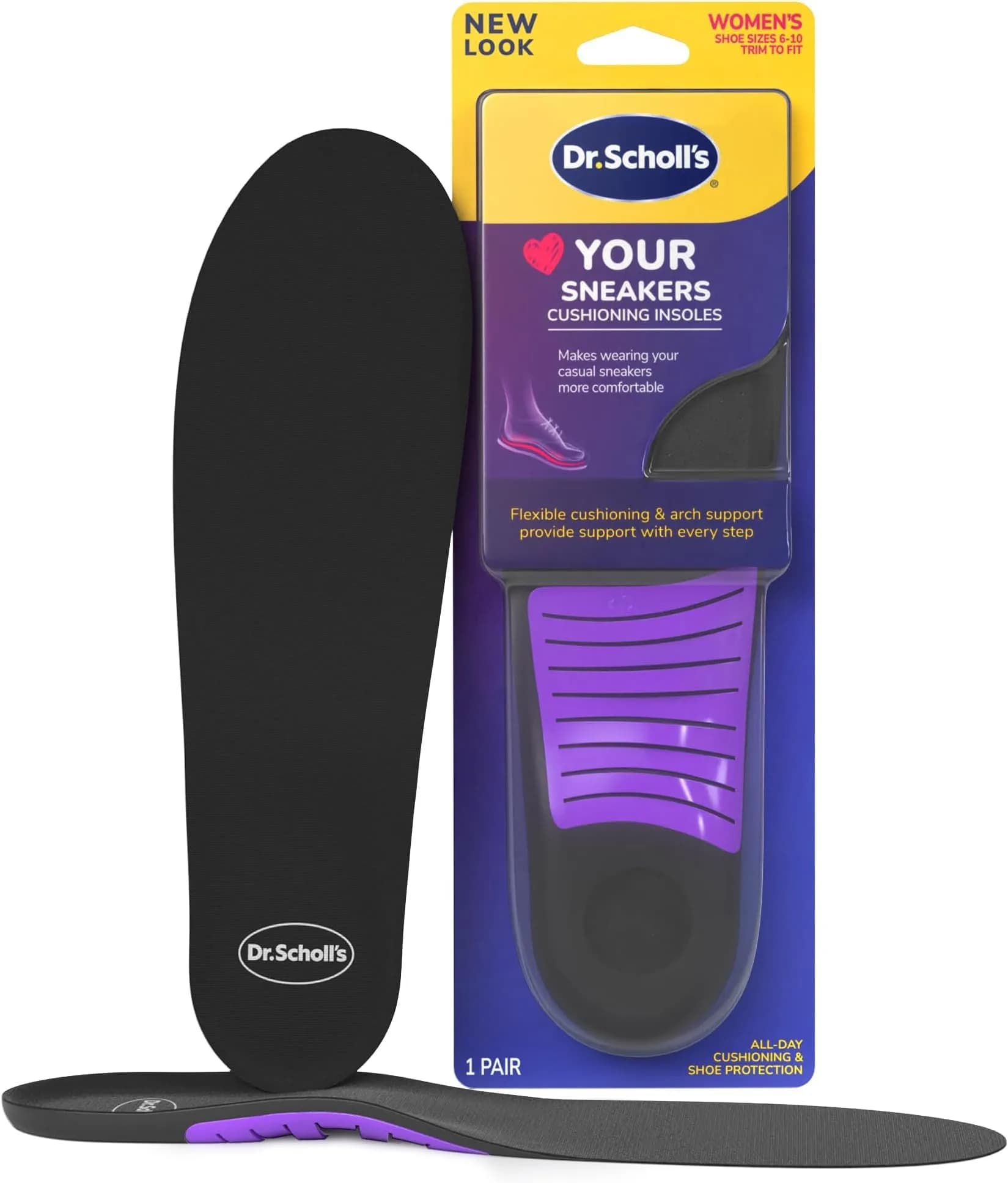 Dr. Scholl's Love Your Sneakers Full Length Insoles 12-Pack for Women Size 6-10 | All-Day Comfort & Arch Support - main product image