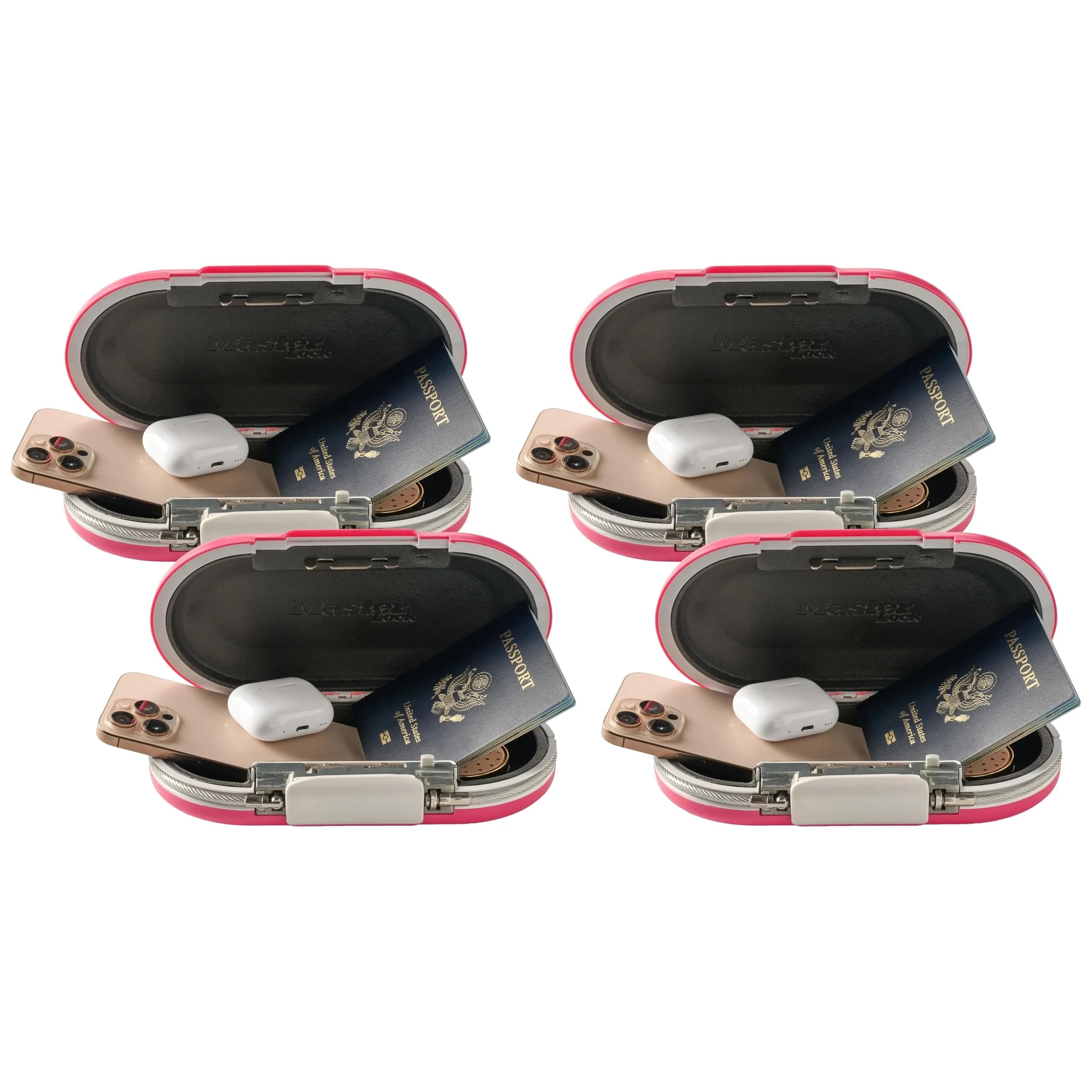 Master Lock Pink Portable Small Safe - Set Your Own Combination, Travel-Friendly Design for Phone, Passport & Money Storage, Model 5900DPNK (Pack of 4) | 1.73L (0.06 cu ft) - main product image