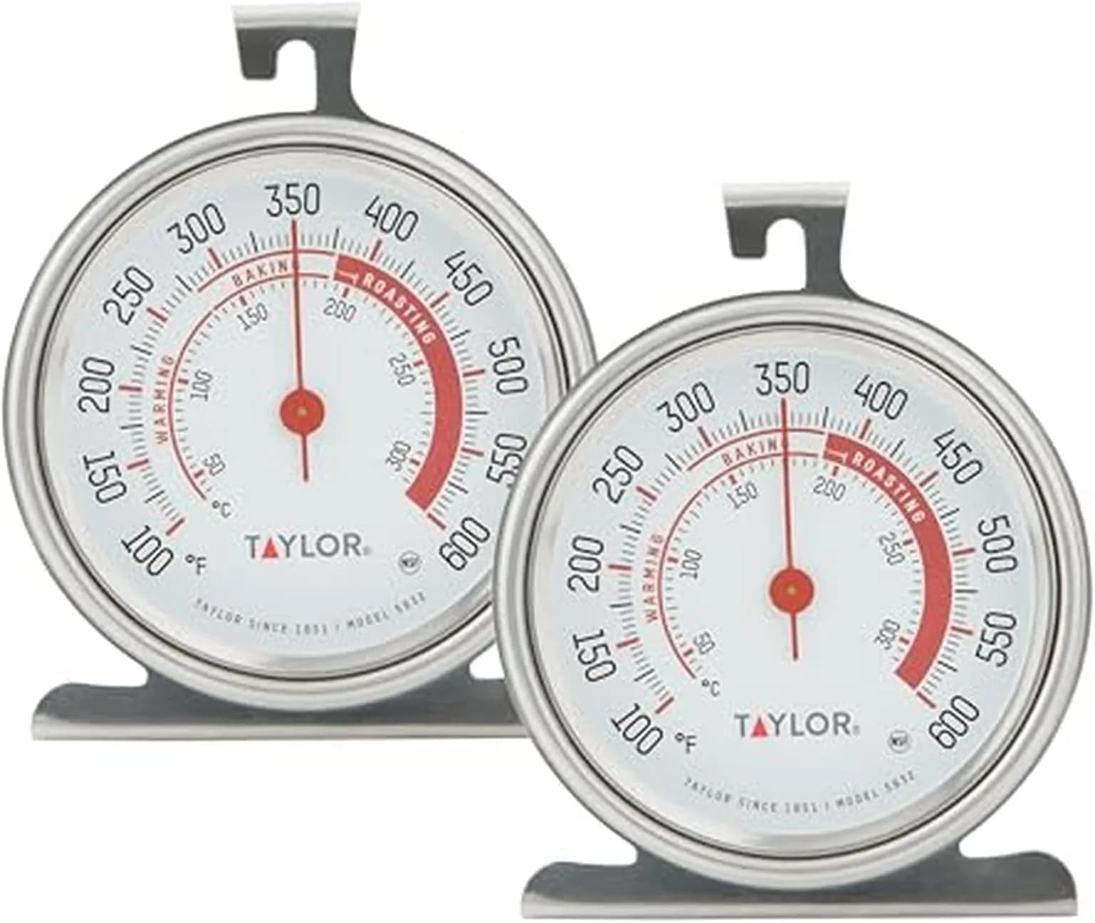 Taylor 5932 Large Dial Oven Thermometer, 3.25 Inch Stainless Steel Kitchen Cooking Thermometer for Oven, BBQ, Grill, Roasting, High Heat Resistance, Silver (Pack of 12) - main product image