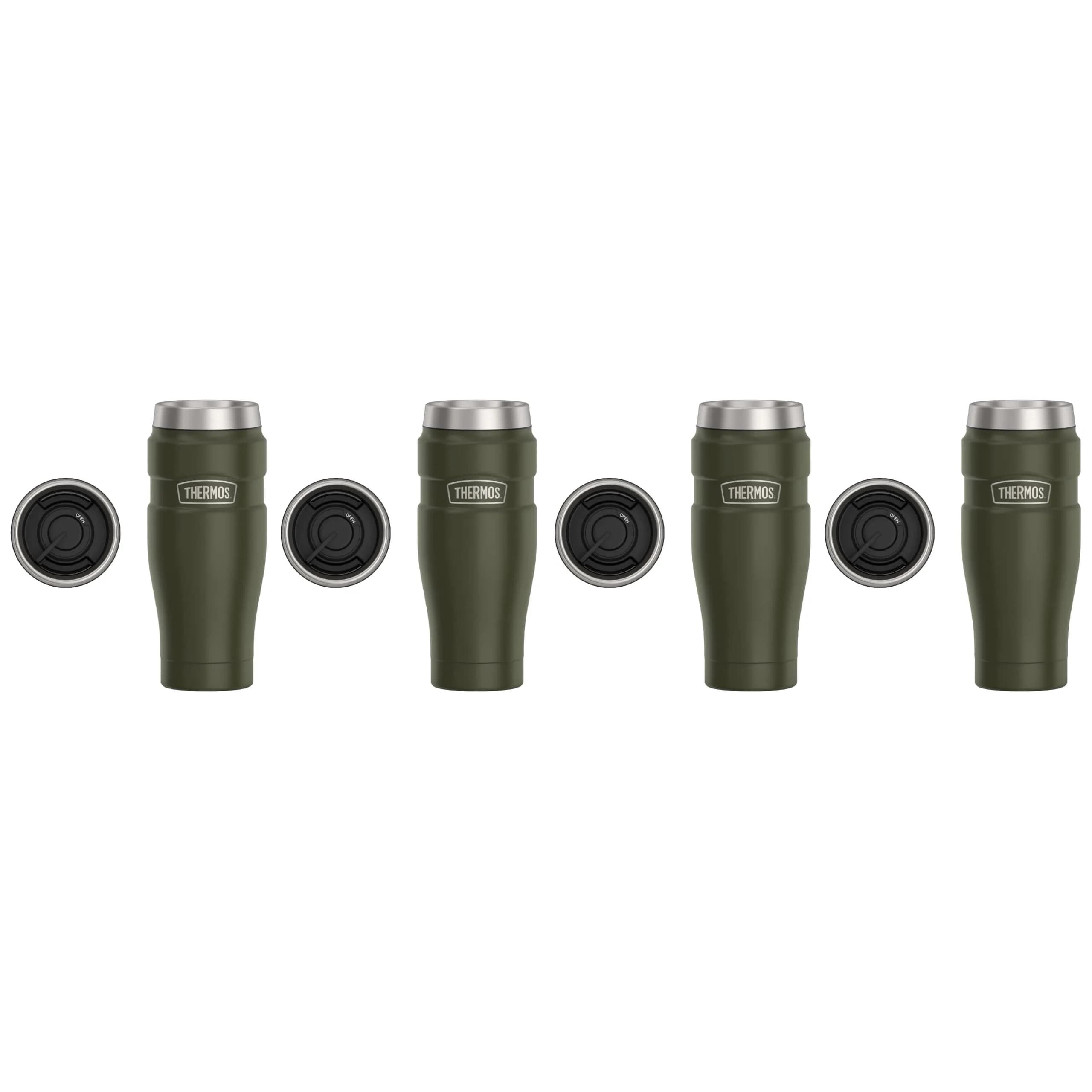 THERMOS Stainless King 16oz Travel Tumbler - Army Green (4-Pack)