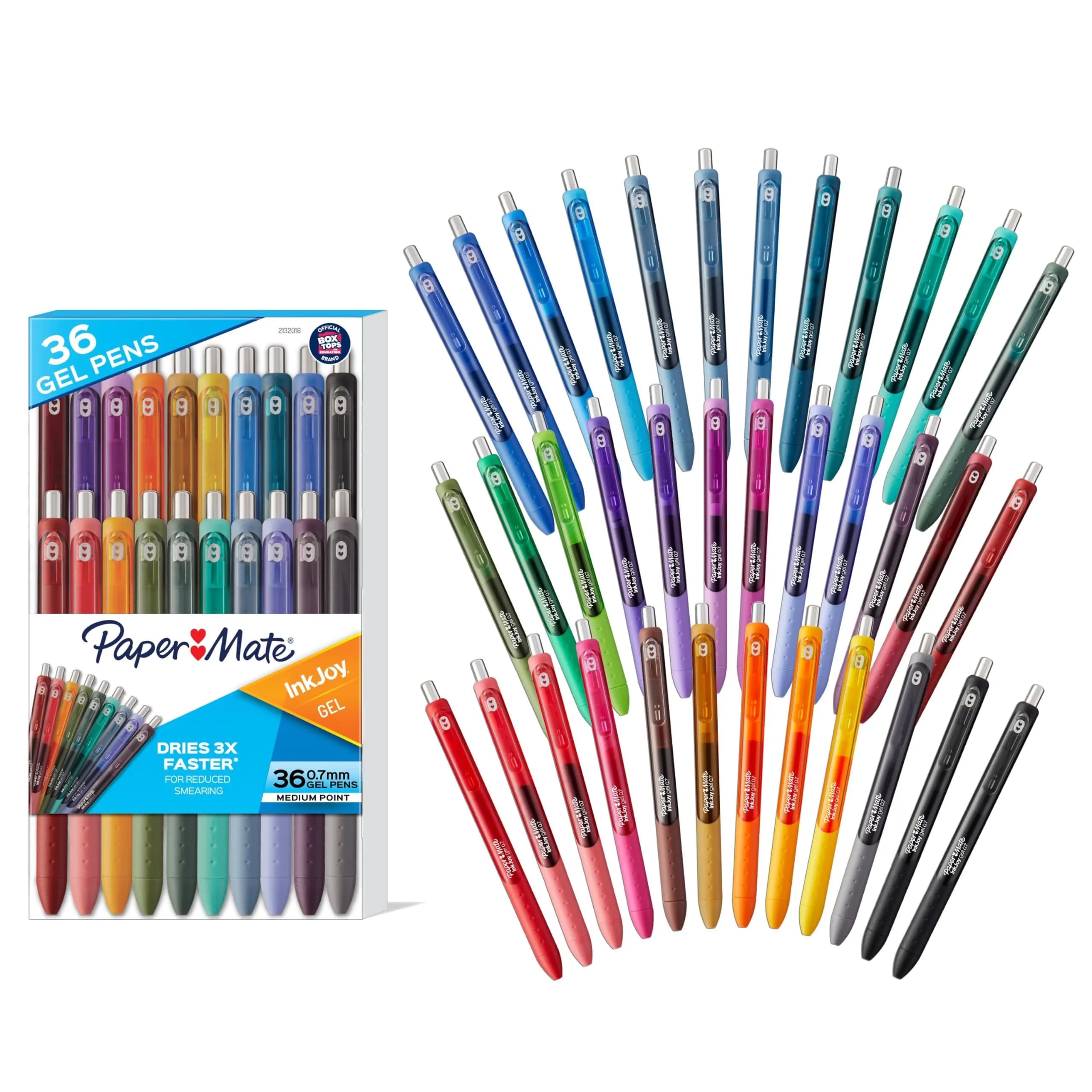Paper Mate InkJoy Gel Pens Retractable Medium Point 0.7mm 216 Count Assorted Colors | Smooth Writing Instrument for Students & Office - main product image