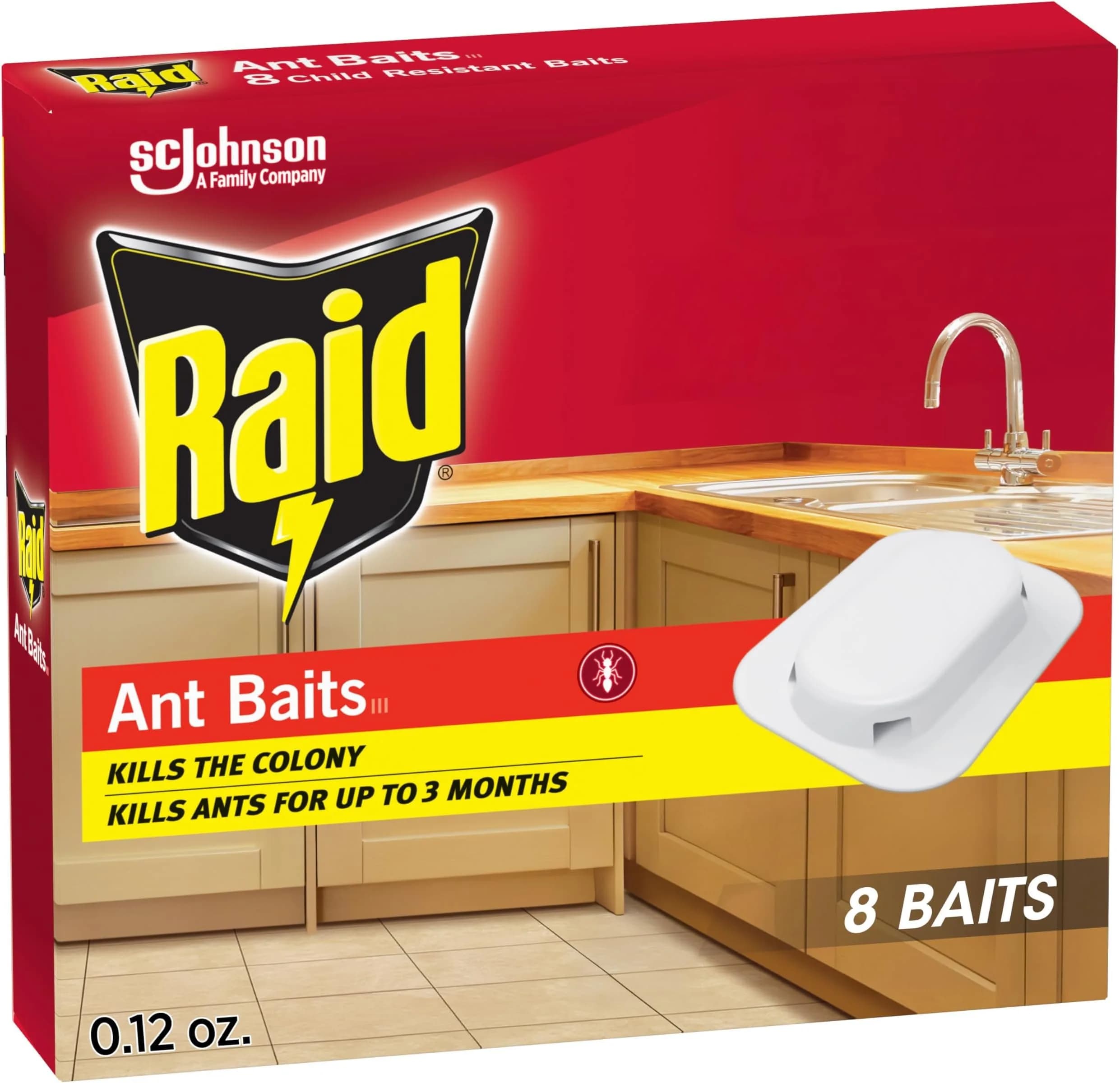 Raid Ant Killer Baits, Child Resistant, 96 Count (Pack of 12) | Kills Colony for 3 Months - main product image