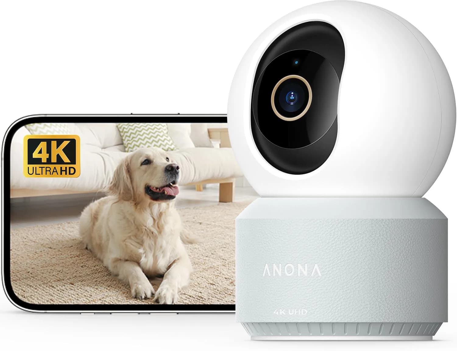 Anona Pano 4K UHD Indoor Security Camera | 360° Pan-Tilt, AI Detection, Wi-Fi 6, 2-Way Audio - main product image