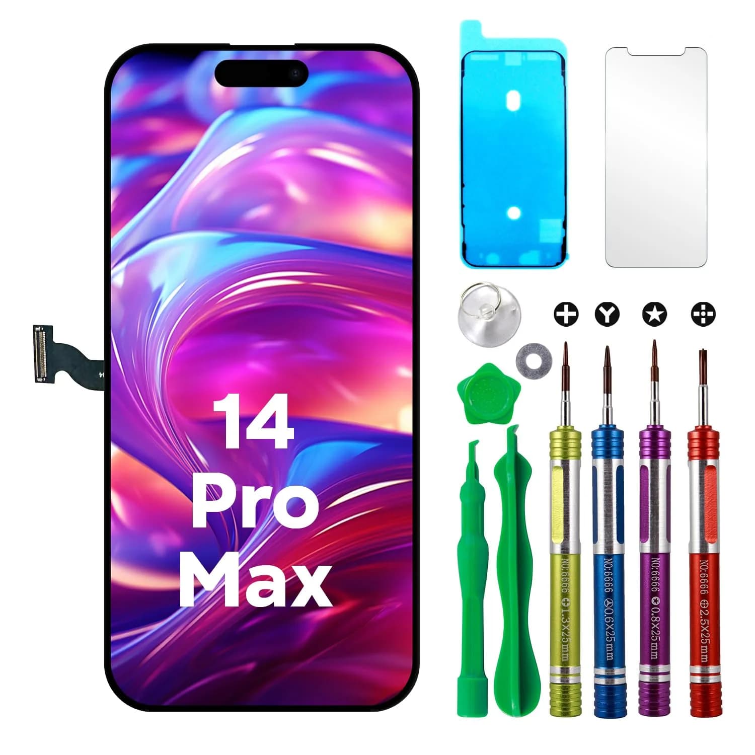 Ace Tech Cellular LCD Screen Replacement for iPhone 14 Pro Max 6.7” | True Tone & Face ID