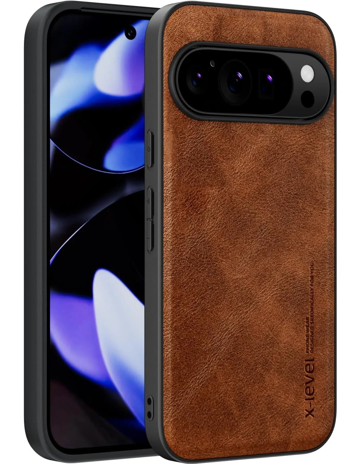 X-level PU Leather Case for Google Pixel 10/10 Pro, Brown | Slim Fit Shockproof Business Style - main product image