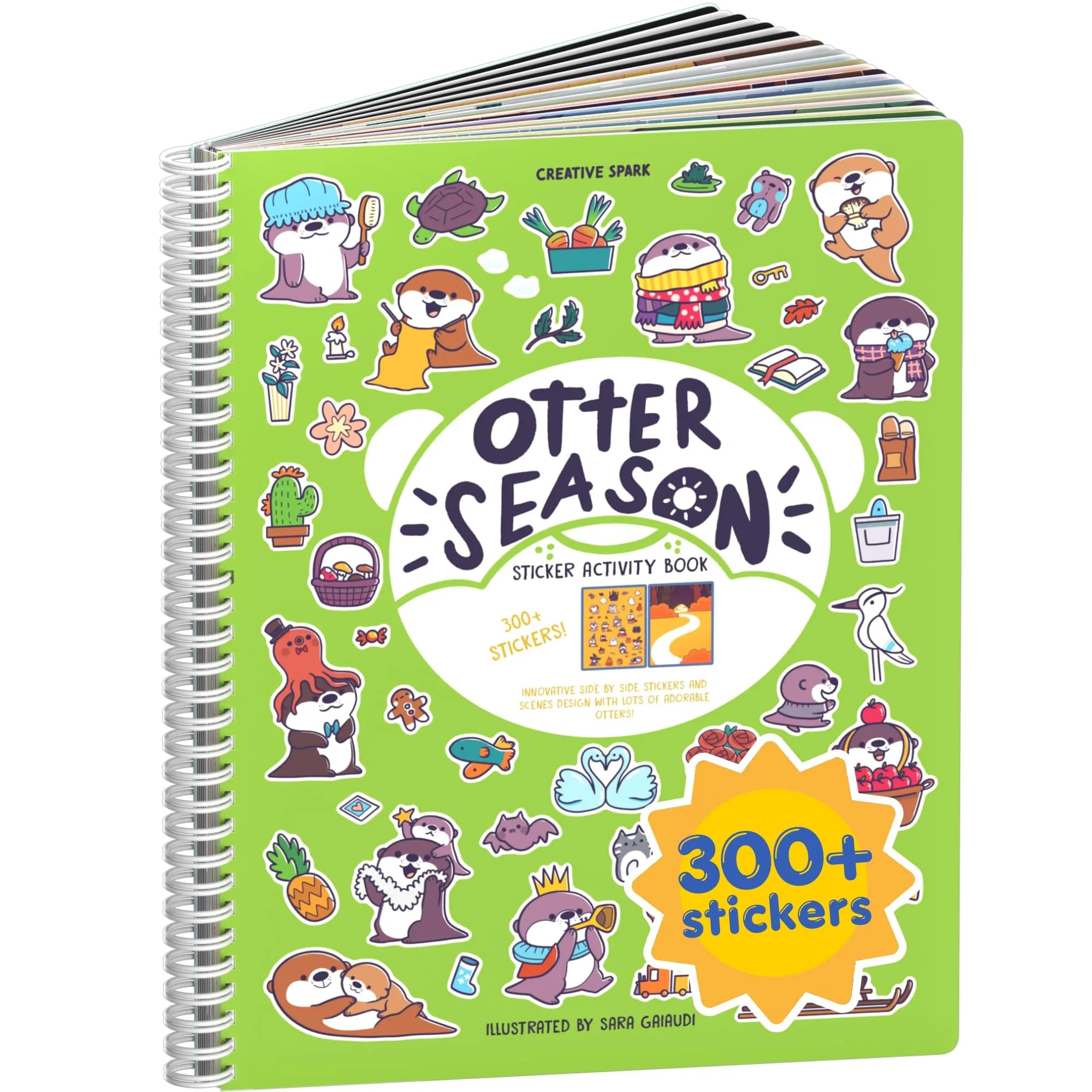 CUPKIN Otter Season Sticker Book for Kids | 300+ Stickers, 8 Scenes & Coloring Pages | Ages 2-8 - main product image