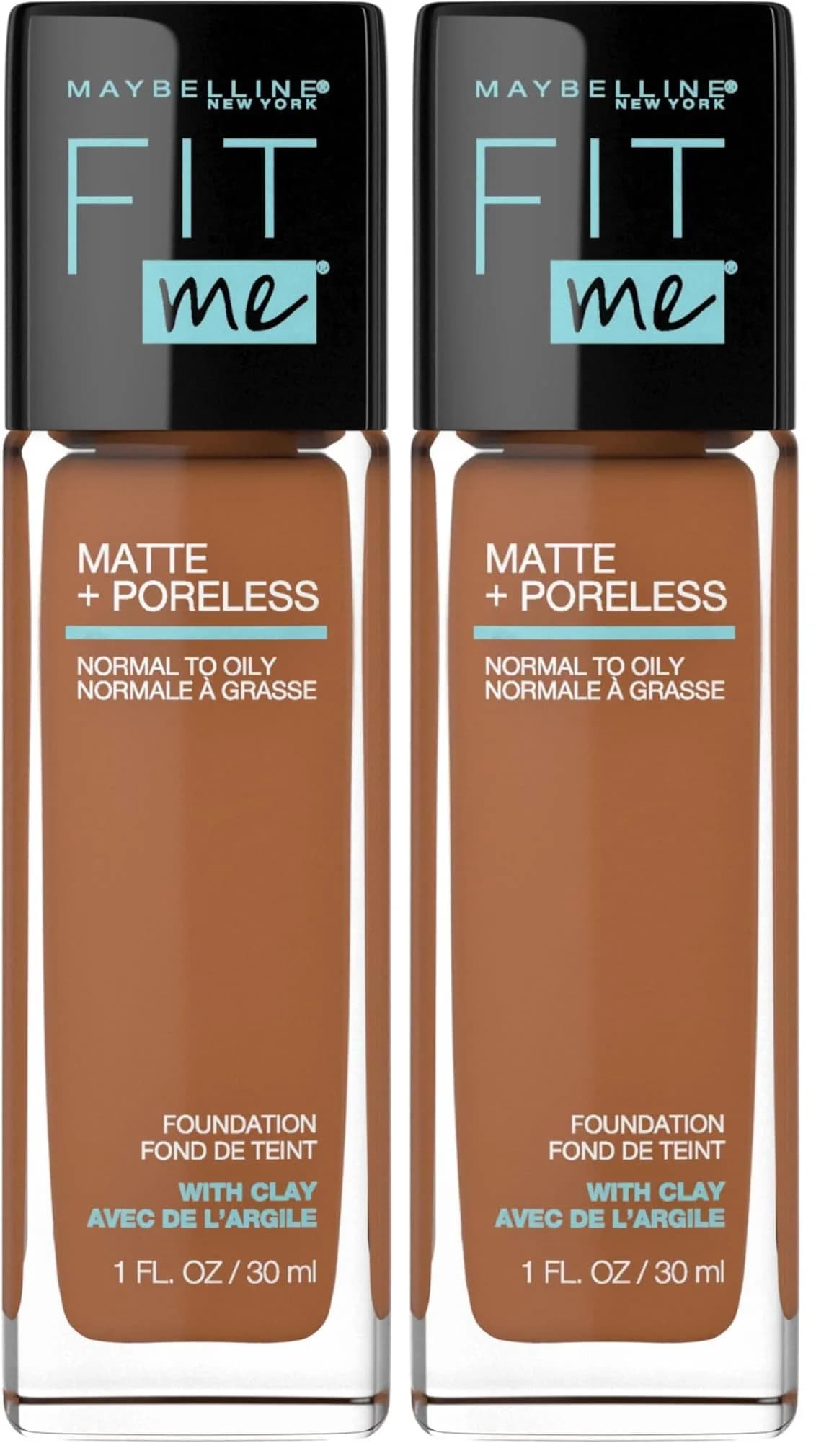 Maybelline Fit Me Matte + Poreless Liquid Foundation, Classic Tan, 2 fl oz (60 ml) | Oil-Free, Pore Minimizing
