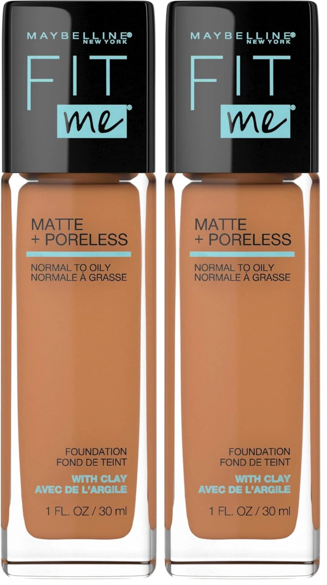 Maybelline Fit Me Matte + Poreless Liquid Foundation, Classic Tan, 2 fl oz (60 ml) | Oil-Free, Pore Minimizing