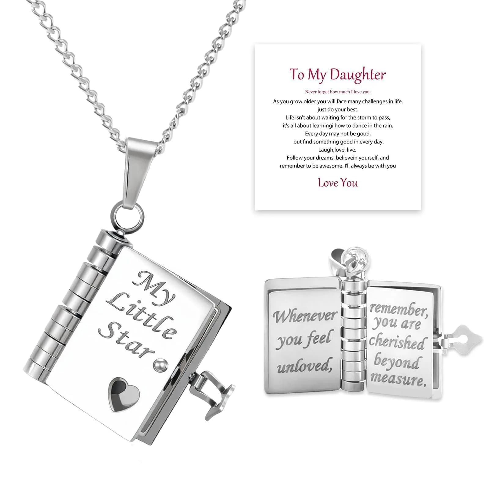 Roe Dolph My Little Star Book Necklace Gift for Daughter & Granddaughter | Meaningful Keepsake for Mothers Day - main product image