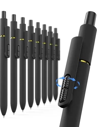 Hiacry Gel Pens, 0.7mm Fine Point, Black Ink, 8 Count | Smooth Writing & Quick-Dry for Office & School - main product image