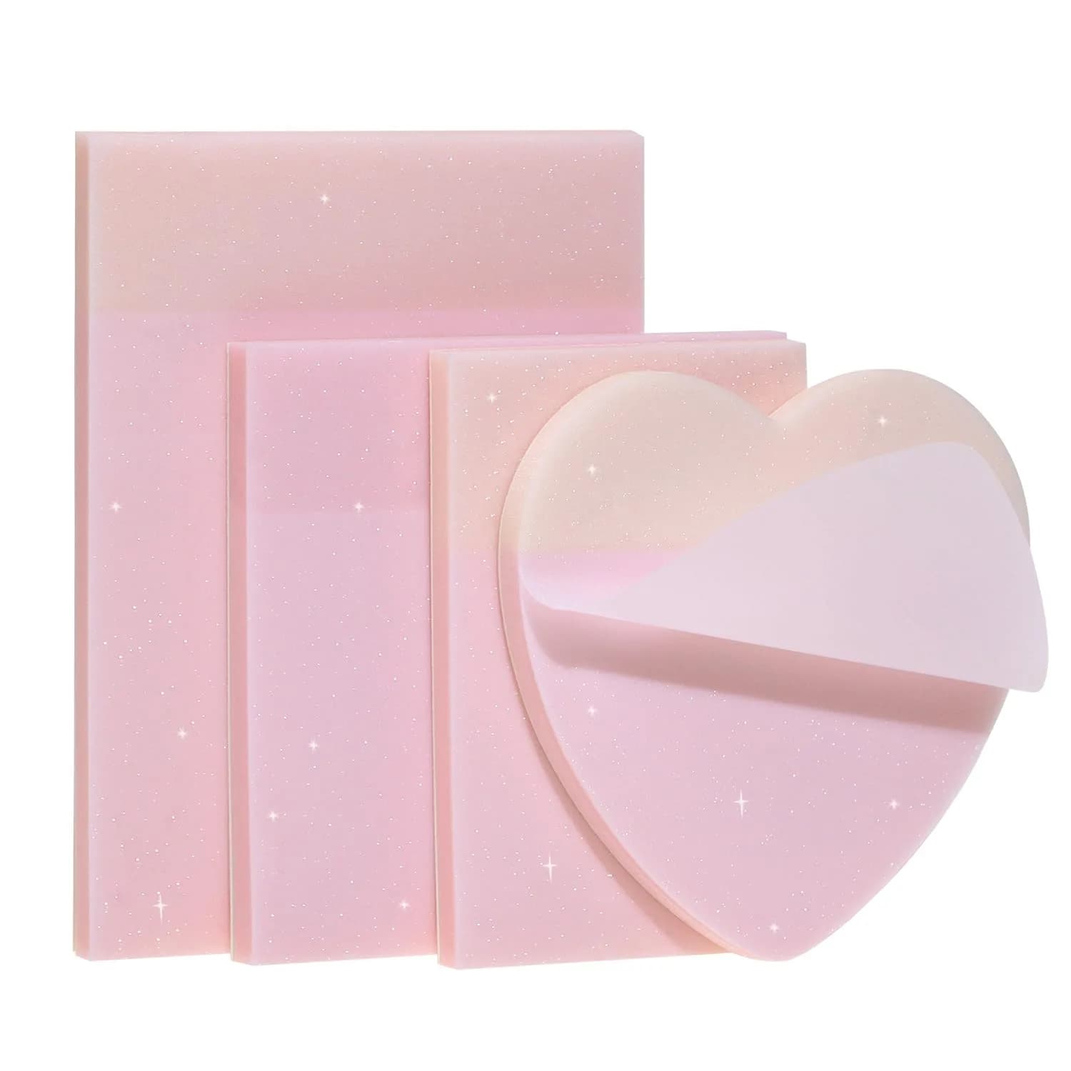 ONLYKXY Transparent Sticky Notes 200 Sheets (4 Packs) | Glitter Pastel Color Waterproof Index Tabs for Annotating Books - main product image