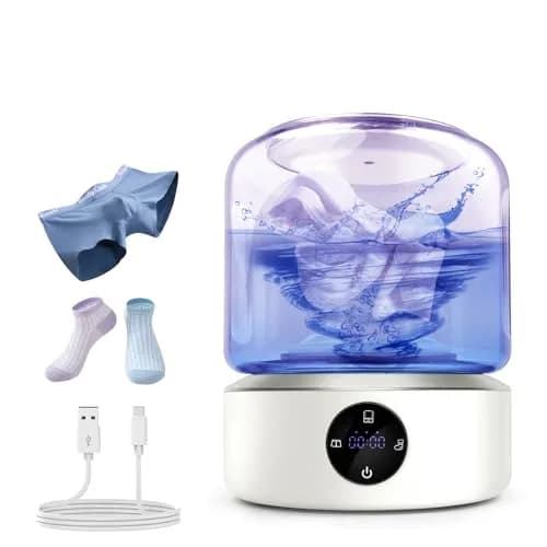 SUNHAIXIA Portable Mini Washing Machine with Spin-Dry & UV, 1L Capacity, Purple | Ideal for Underwear, Baby Clothes, Small Laundry - main product image