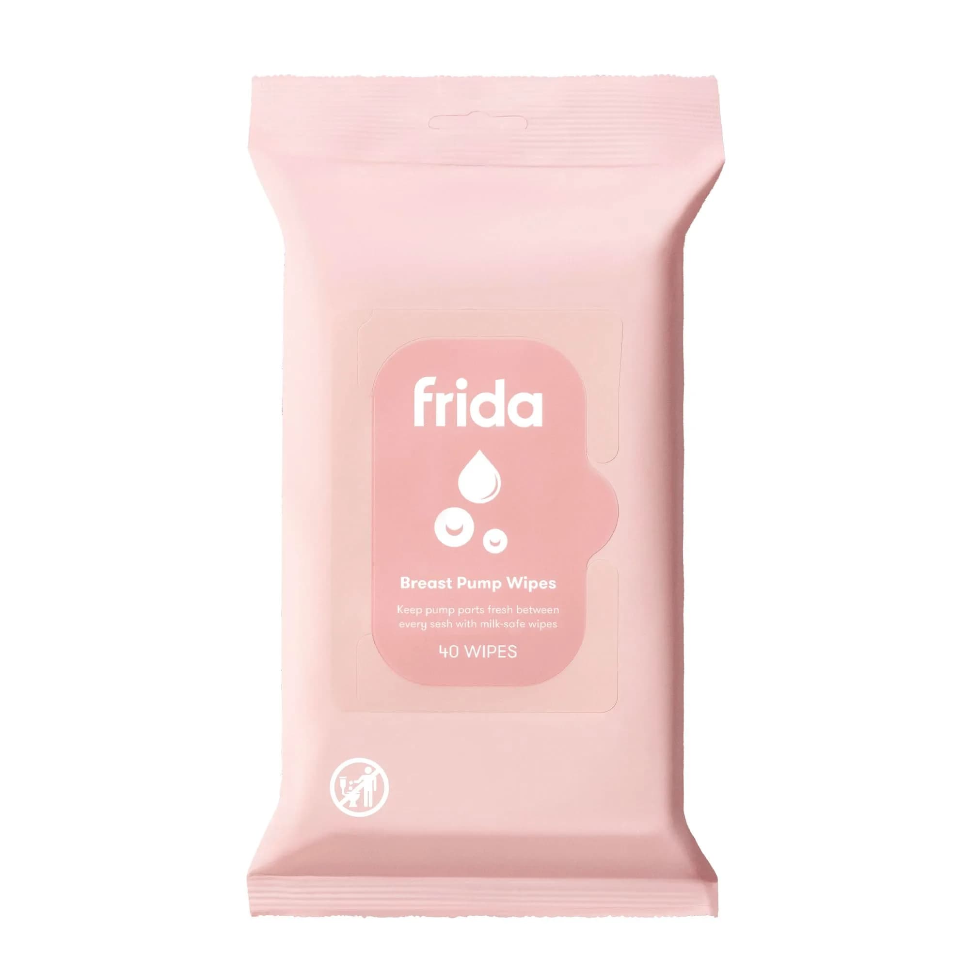 Frida Mom Breast Pump Wipes, Multi-Surface Cleaner, Travel Essentials, 40ct | Food-Grade, Gentle & Travel-Friendly - main product image