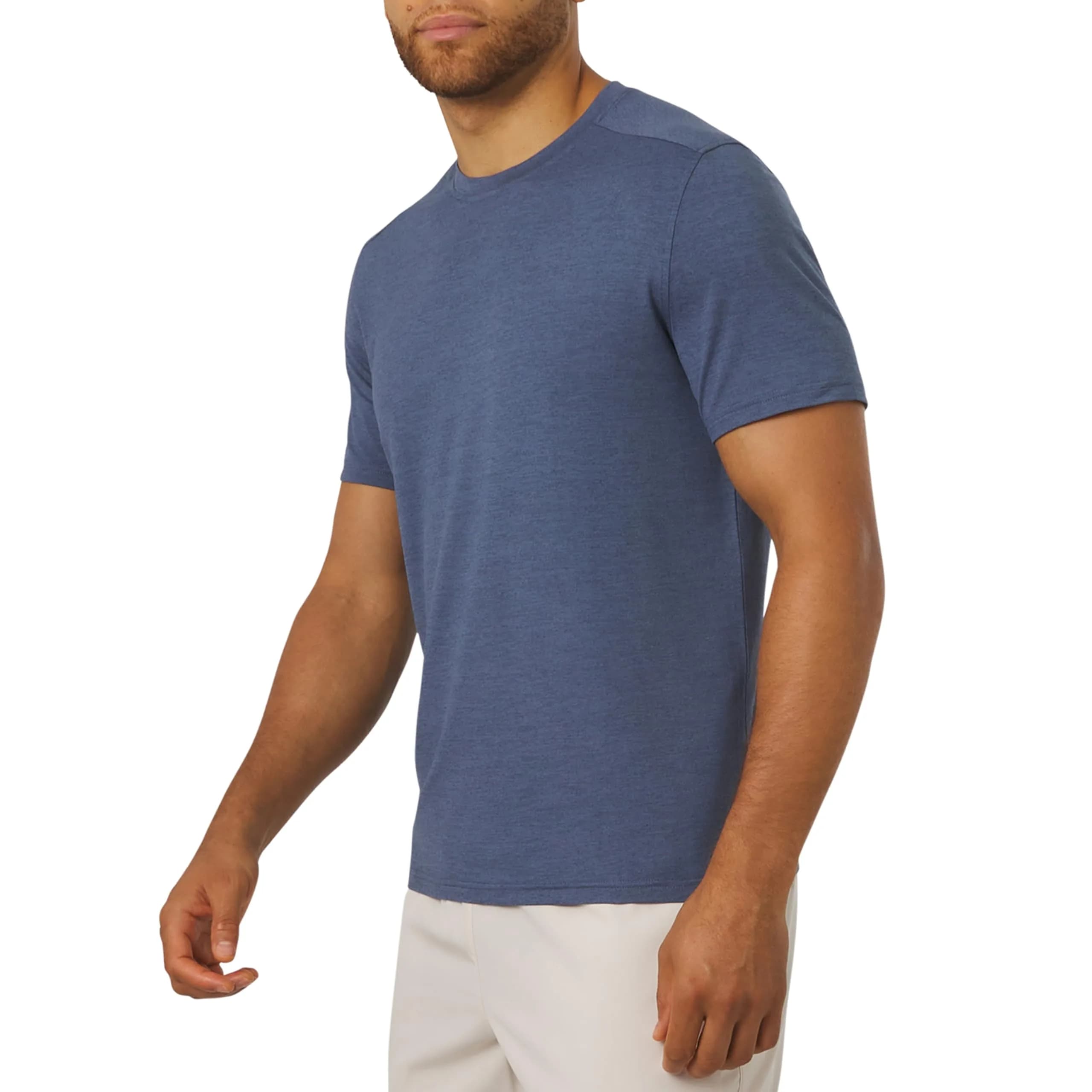 Motion Men's Slim Fit Tee Active Performance Super Soft Stretchable T-Shirt, Vintage Indigo, Large | Lightweight, Breathable & Flex Support - main product image