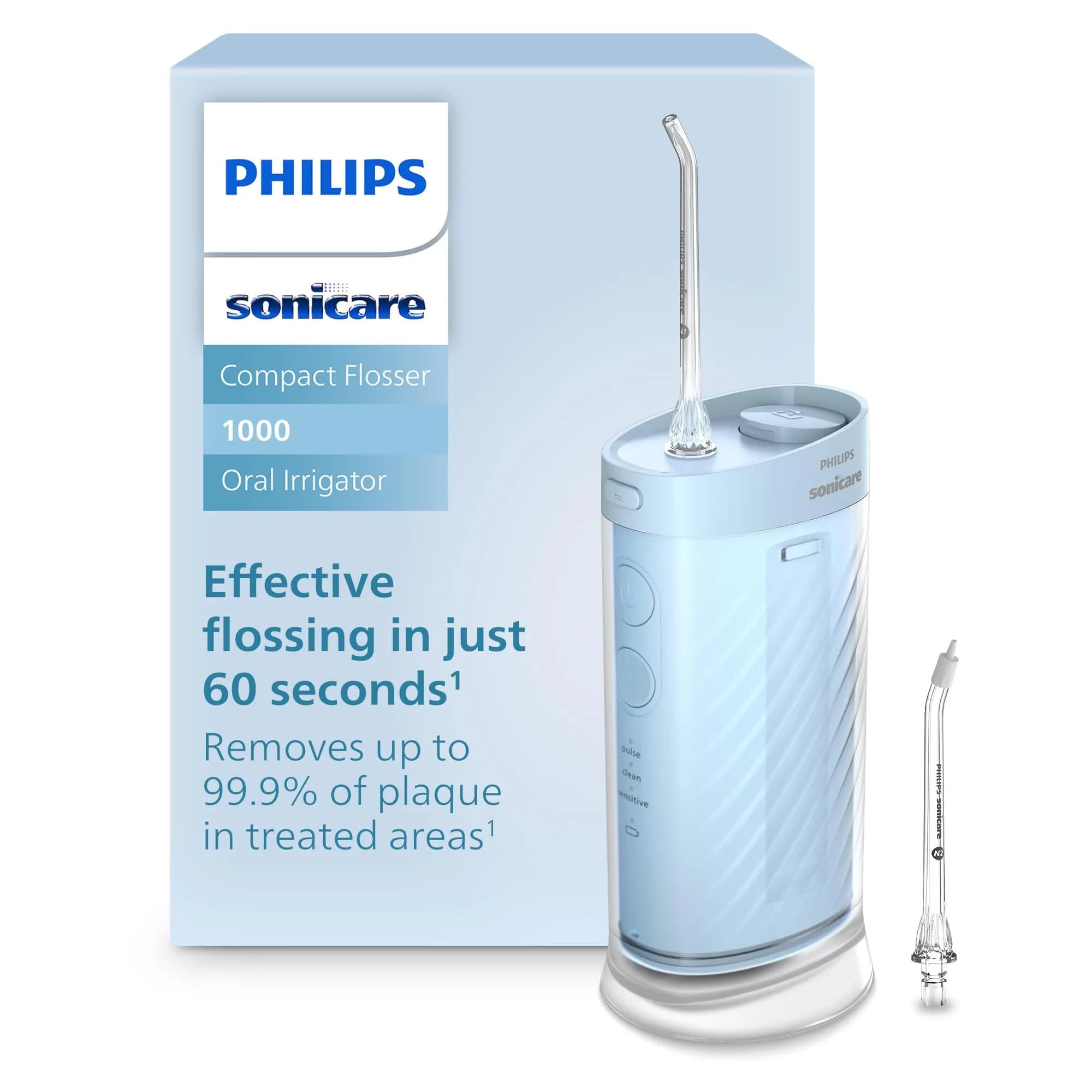 Philips Sonicare Compact Flosser 1000 200ml | Portable Water Flosser with 3 Modes - main product image