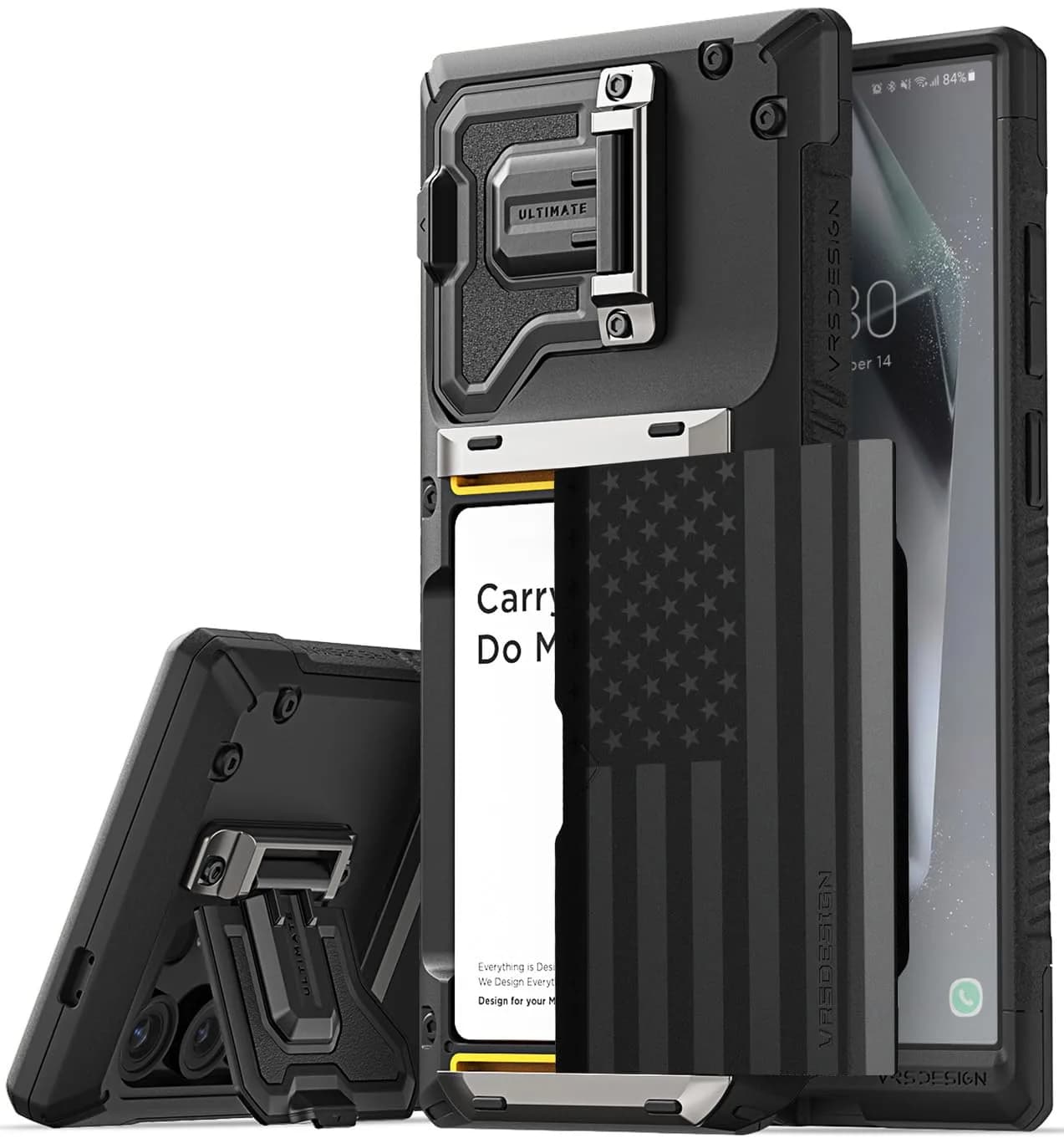 VRS DESIGN Damda Glide DuoGuard for Samsung Galaxy S24 Ultra Phone Case (2024) 16.9cm (6.67in) | Card Holder Wallet Case with Camera Cover - main product image
