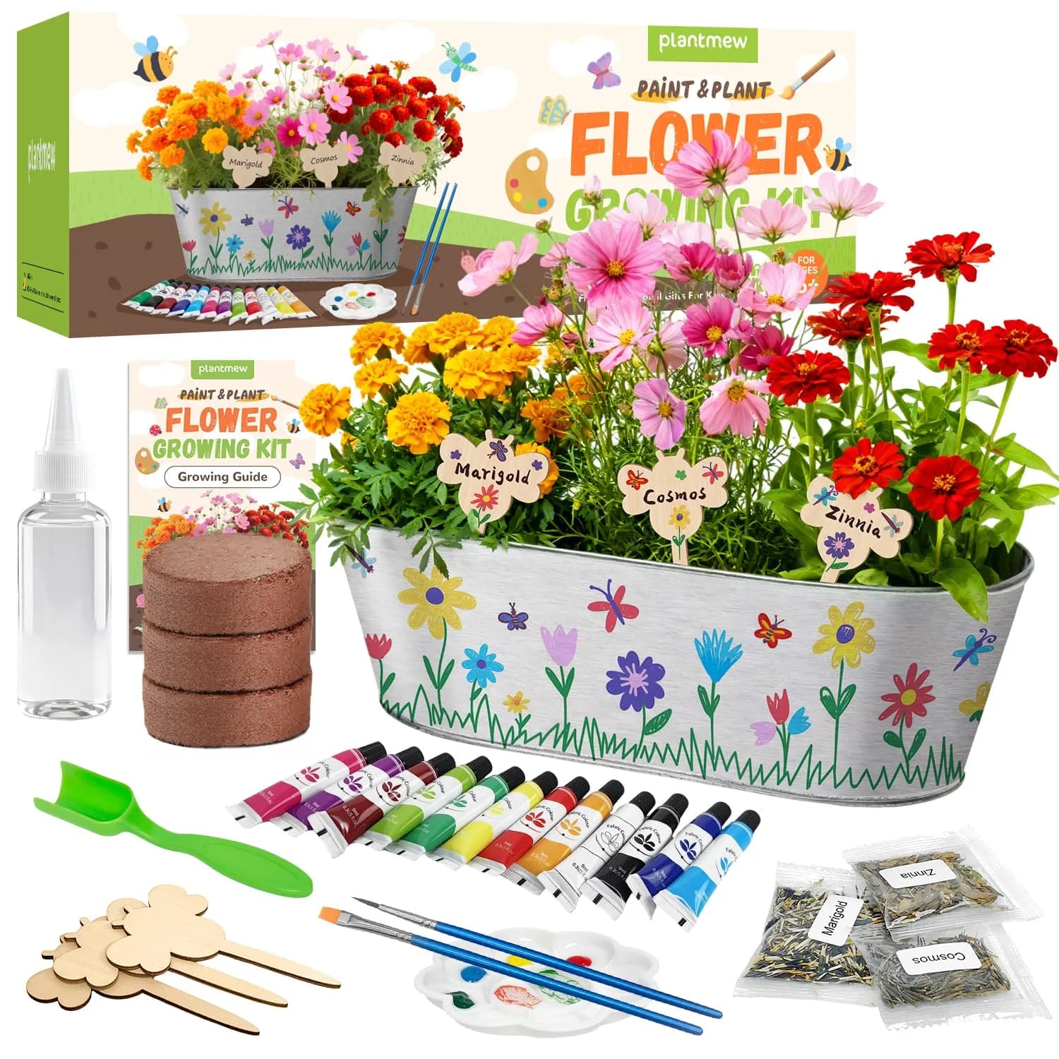 PLANTMEW Paint & Plant Flower Growing Kit for Kids | Creative Gardening Set for Ages 5-12 - main product image