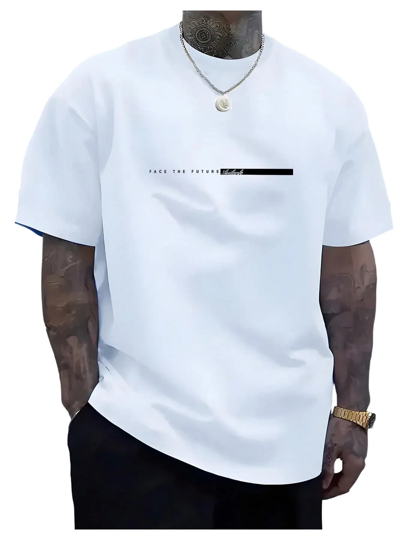 Verdusa Oversized Graphic T-Shirt White Large | Casual Streetwear for Men