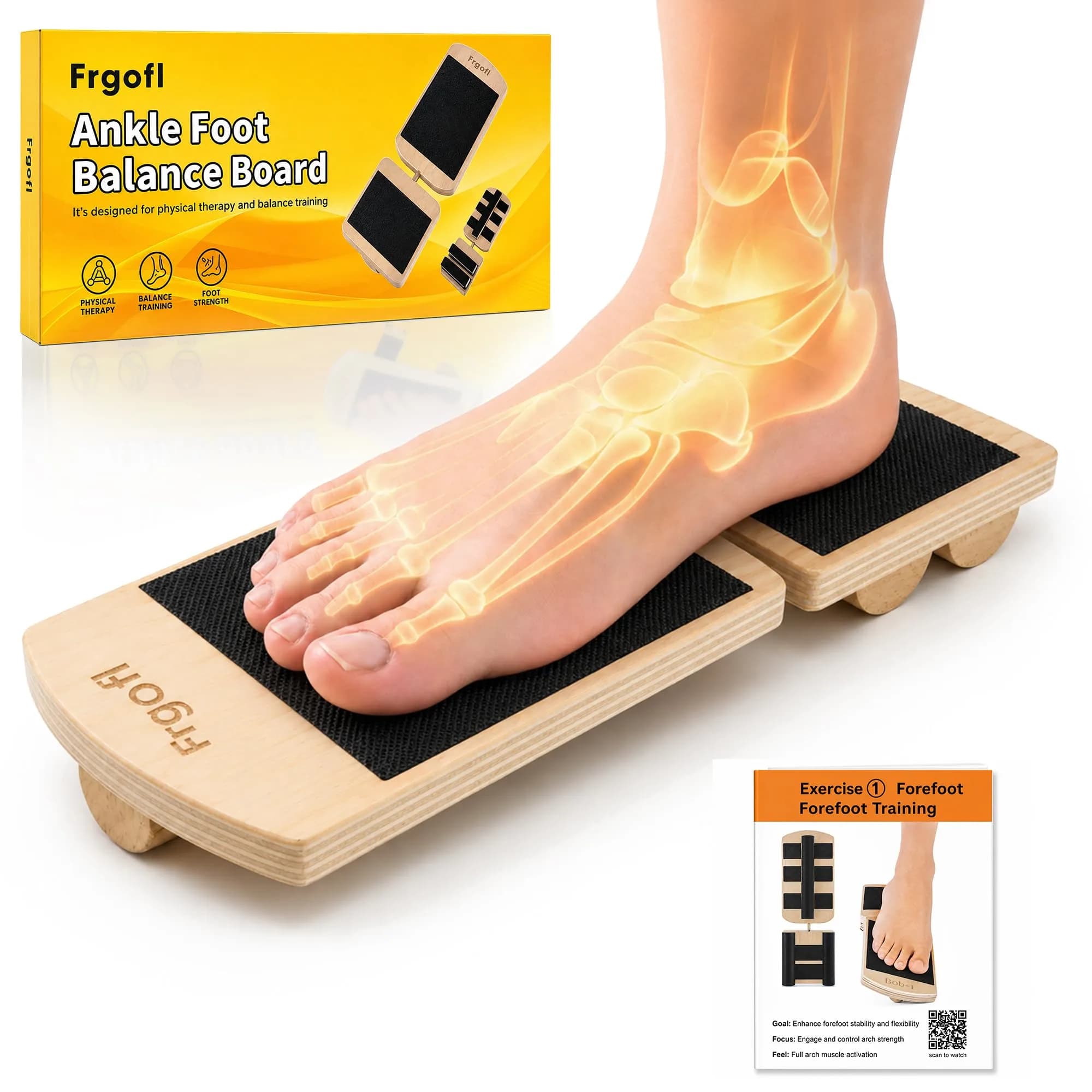 Frgofl Adjustable Balance Board for Ankle Strengthening & Physical Therapy | 0.27 kg (0.6 lb) - main product image