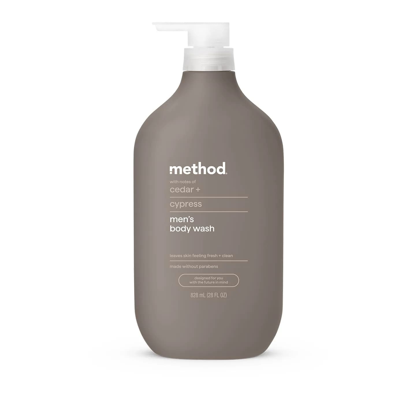 method Men’s Body Wash Cedar + Cypress 828ml (28 fl oz) | Hydrating Formula for All Skin Types