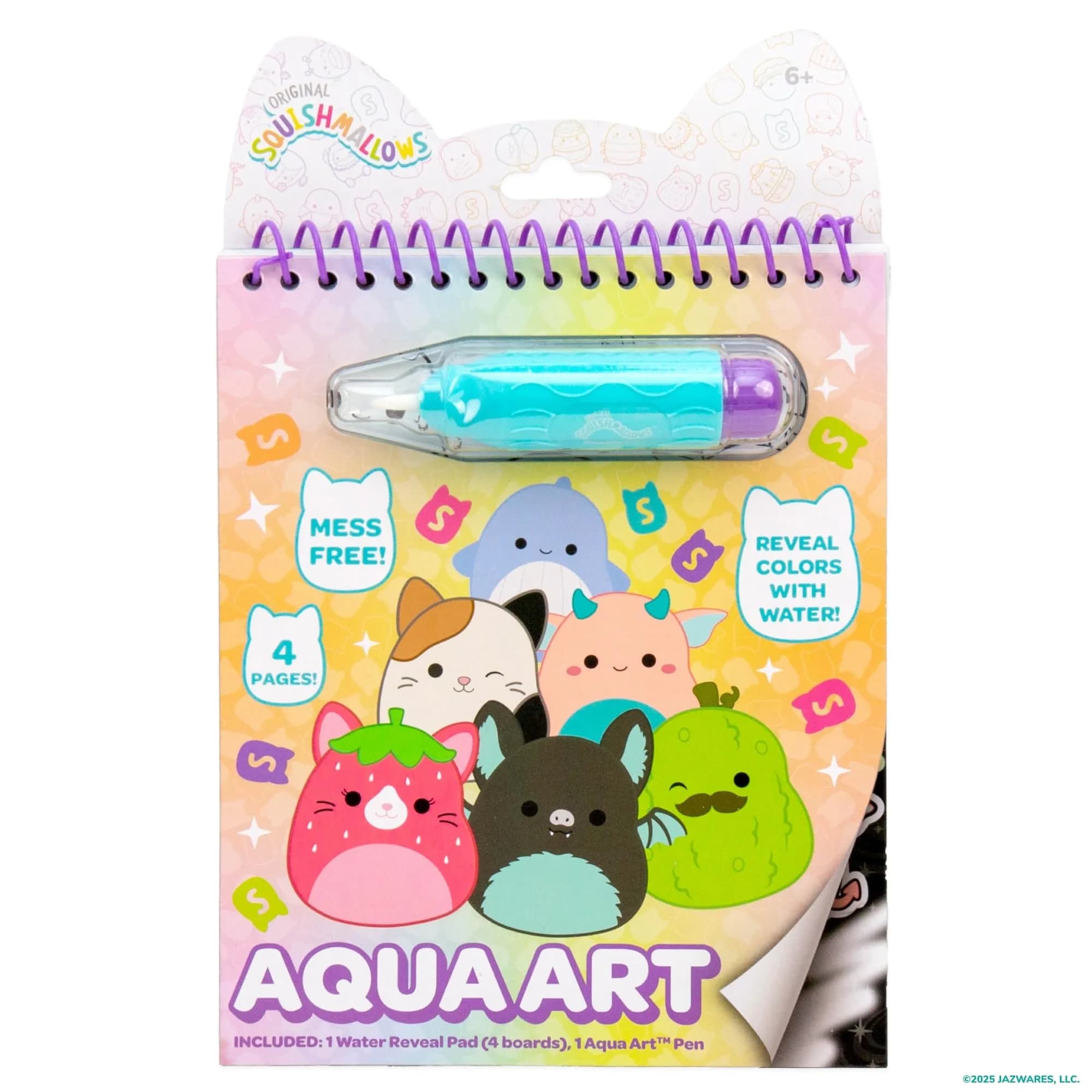 Original Squishmallows Aqua Art Pad | Mess-Free Water Reveal Art Kit (4 Pages, 6x7.5 in.) - main product image