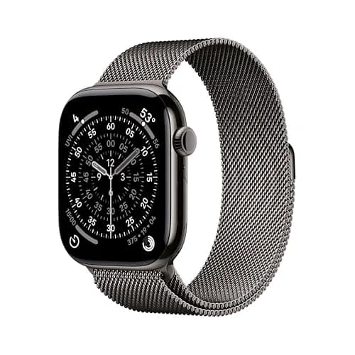 Apple Watch Series 11 GPS + Cellular 46mm Slate Titanium Case with Slate Milanese Loop M/L | Hypertension Notifications - main product image