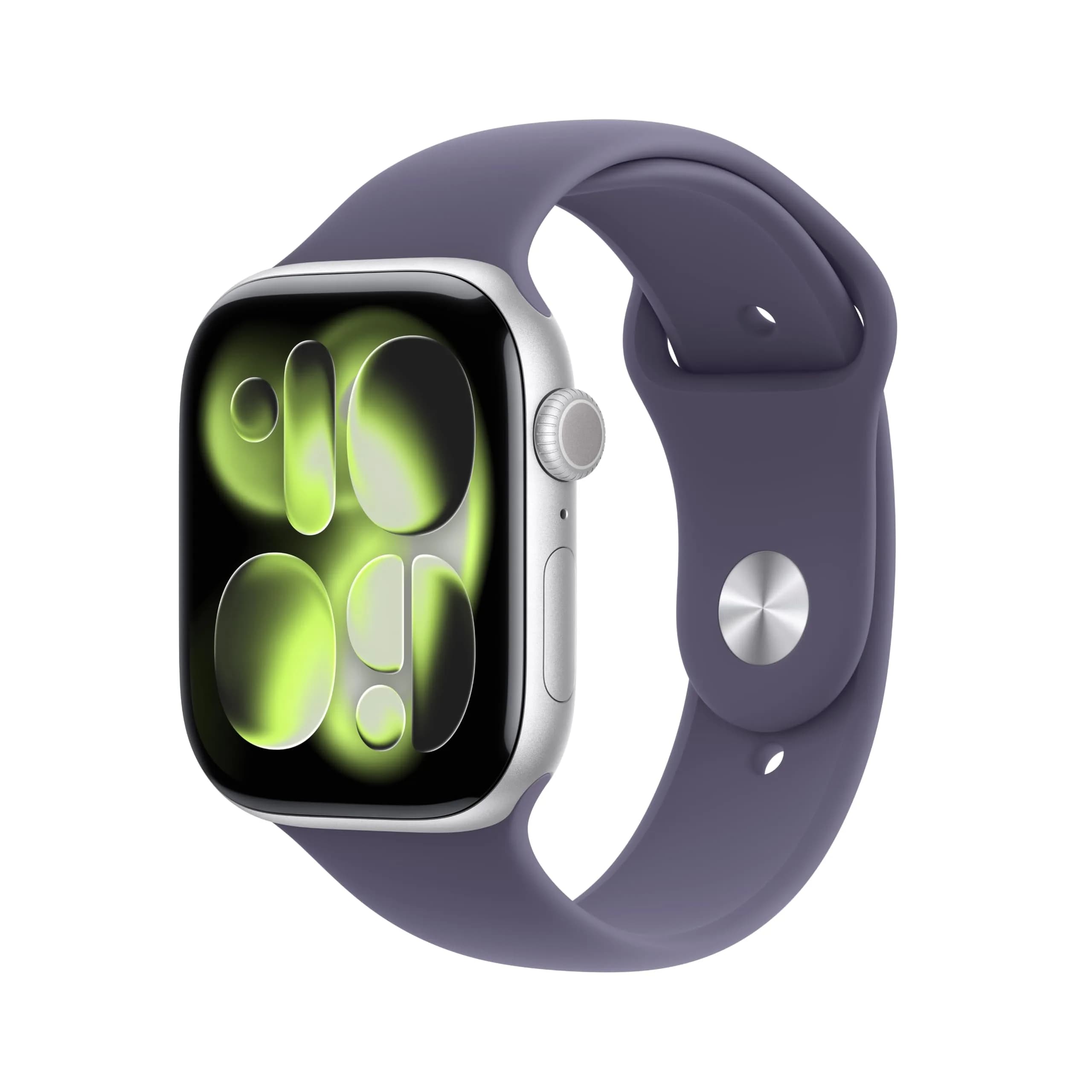 Apple Watch Series 11 GPS + Cellular 46mm Smartwatch | Silver Aluminium Case with Purple Fog Sport Band M/L - main product image